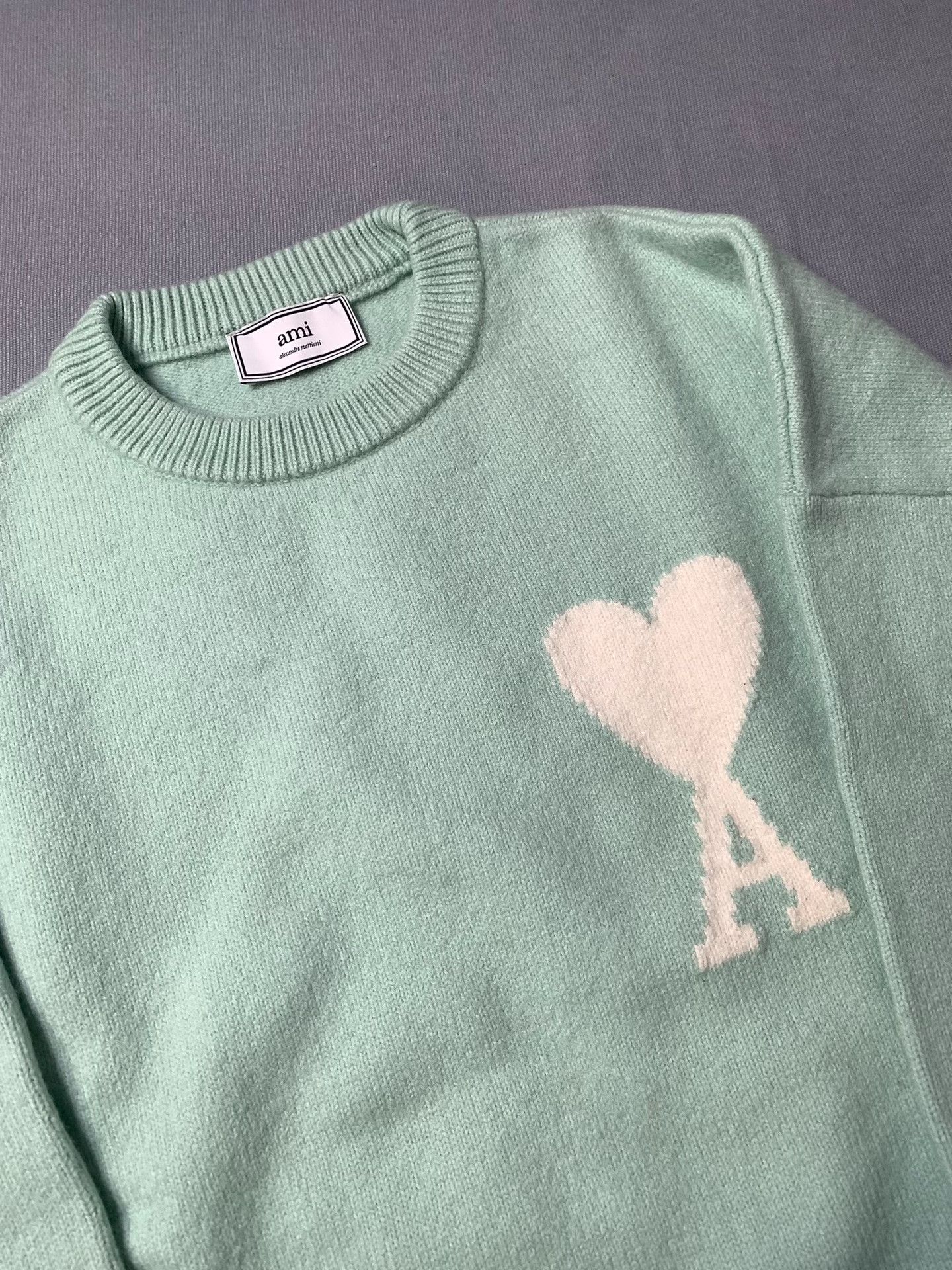 AMI Ami Paris Embroidered Heart Merino Wool Sweater Size M / US 6-8 / IT 42-44 - 1 Thumbnail