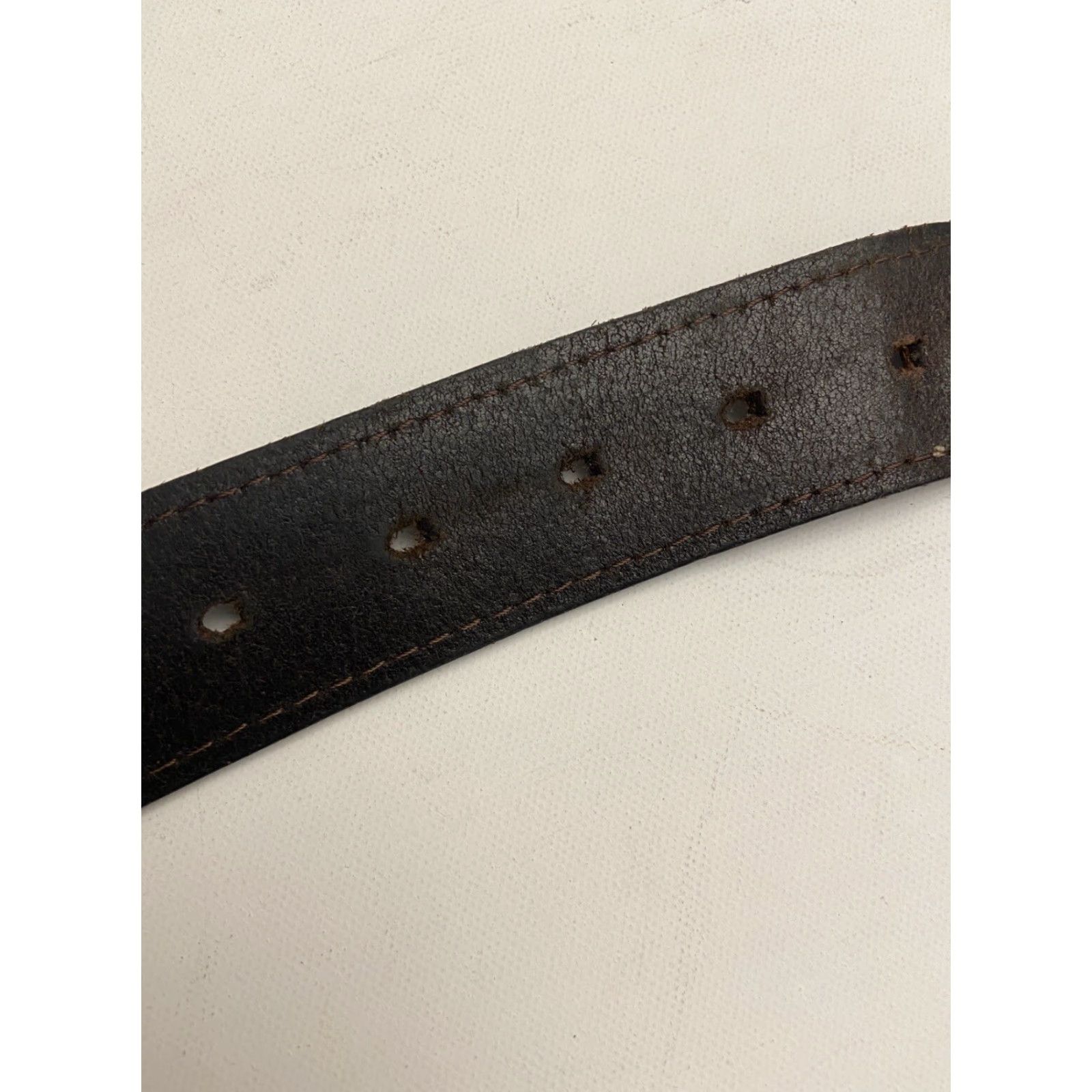 Vintage Brown Leather Belt Size 40 for Men Size 40 - 6 Thumbnail