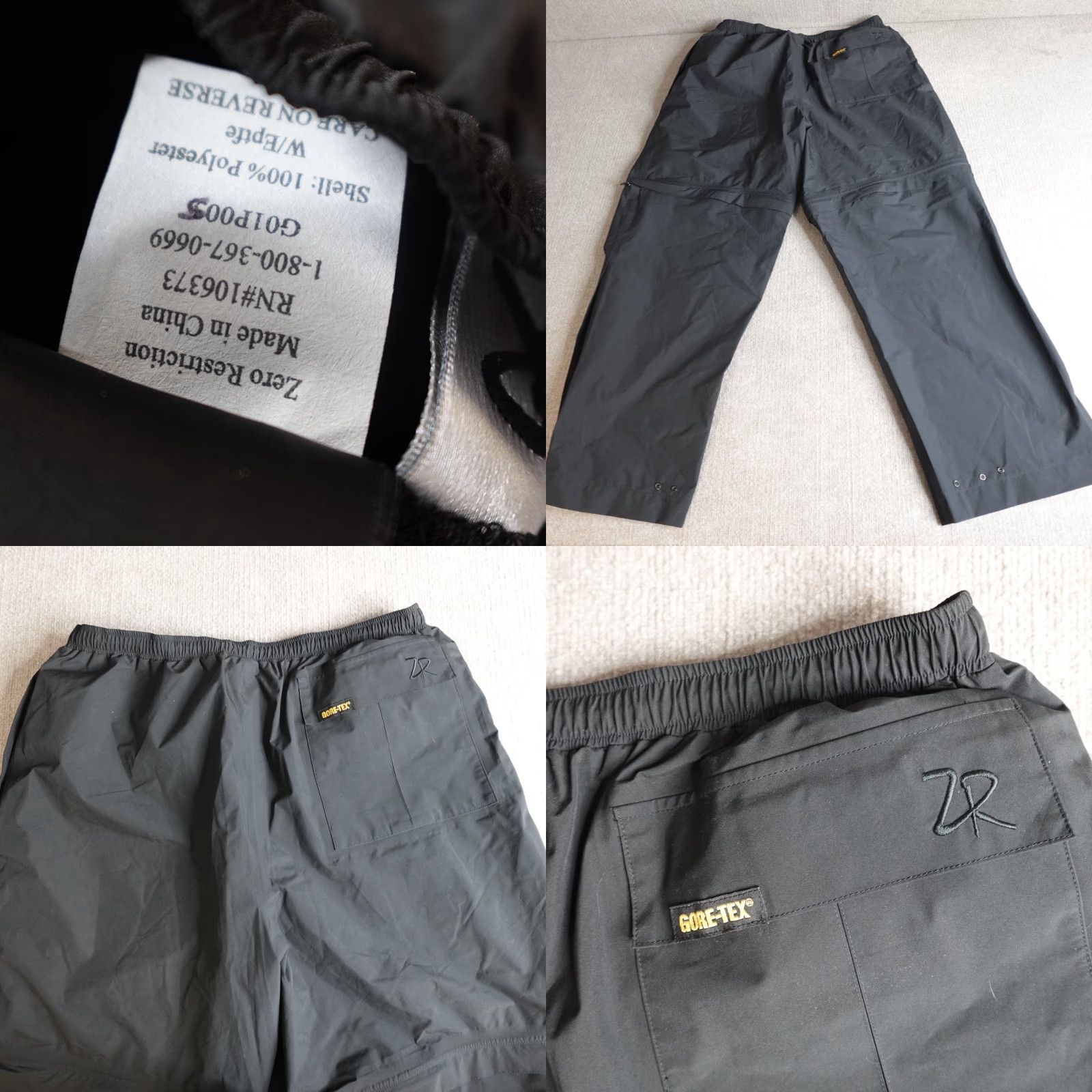 Vintage VINTAGE Zero Restriction Pants XL Black Convertible Stretch Waist Side Zip Gore Tex Size US 36 / EU 52 - 9 Thumbnail