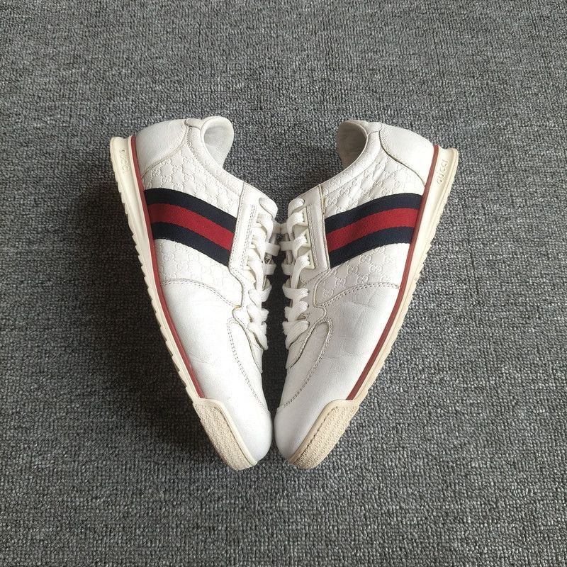 Gucci Gucci White GG Pattern Leather Sneakers Size US 8 / EU 41 - 8 Thumbnail