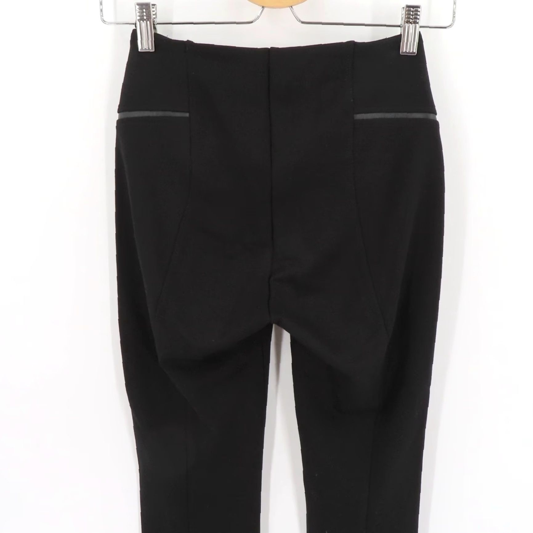 Vintage Lysse Womens XS Leggings Solid Black Faux Leather Insert Ankle 1332 Leggings XS Womens Black Size 26" / US 2 / IT 38 - 5 Thumbnail