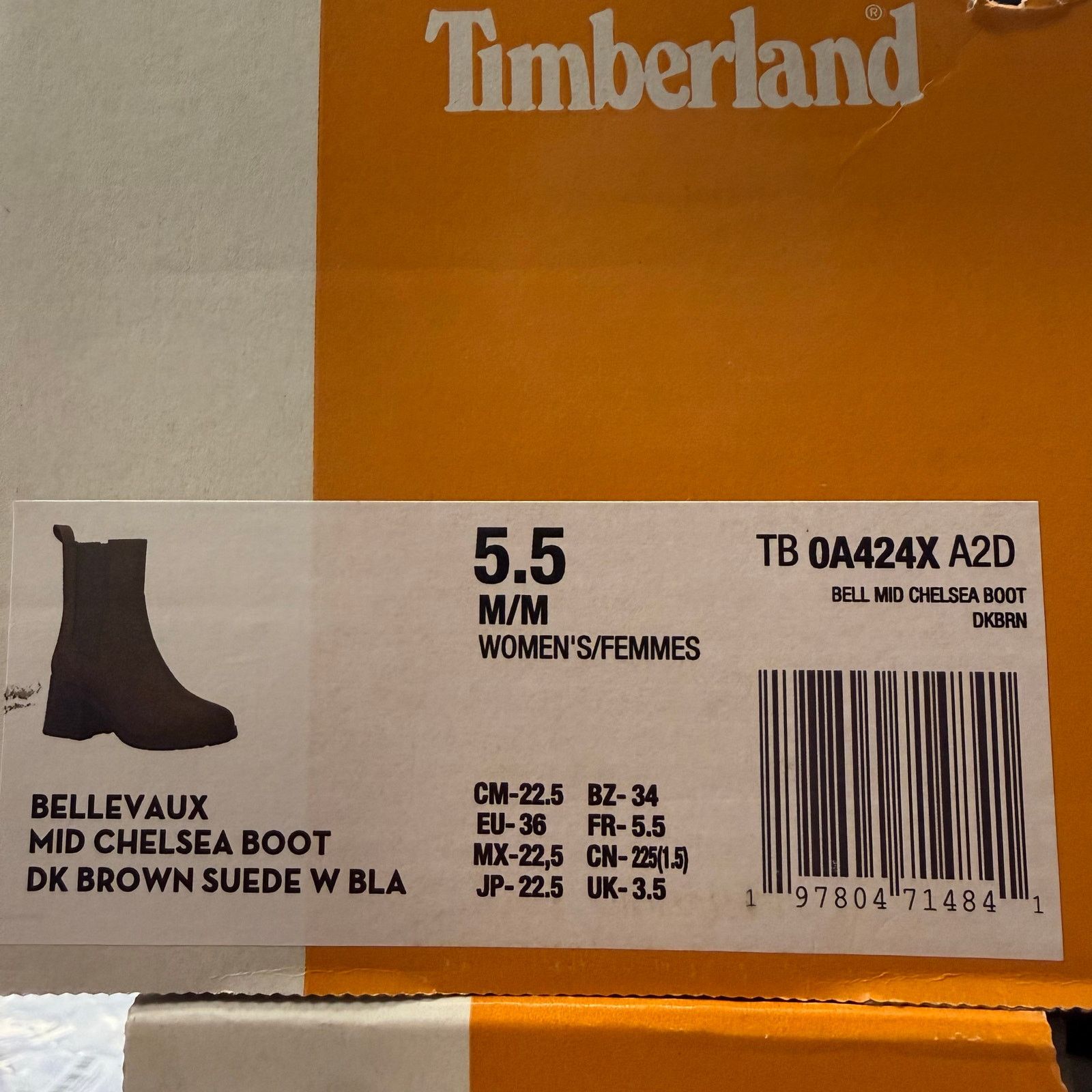 Timberland TIMBERLAND WOMEN'S 5.5 BELLEVAUX MID CHELSEA BOOT DK BROWN Size US 5.5 / IT 35.5 - 8 Thumbnail