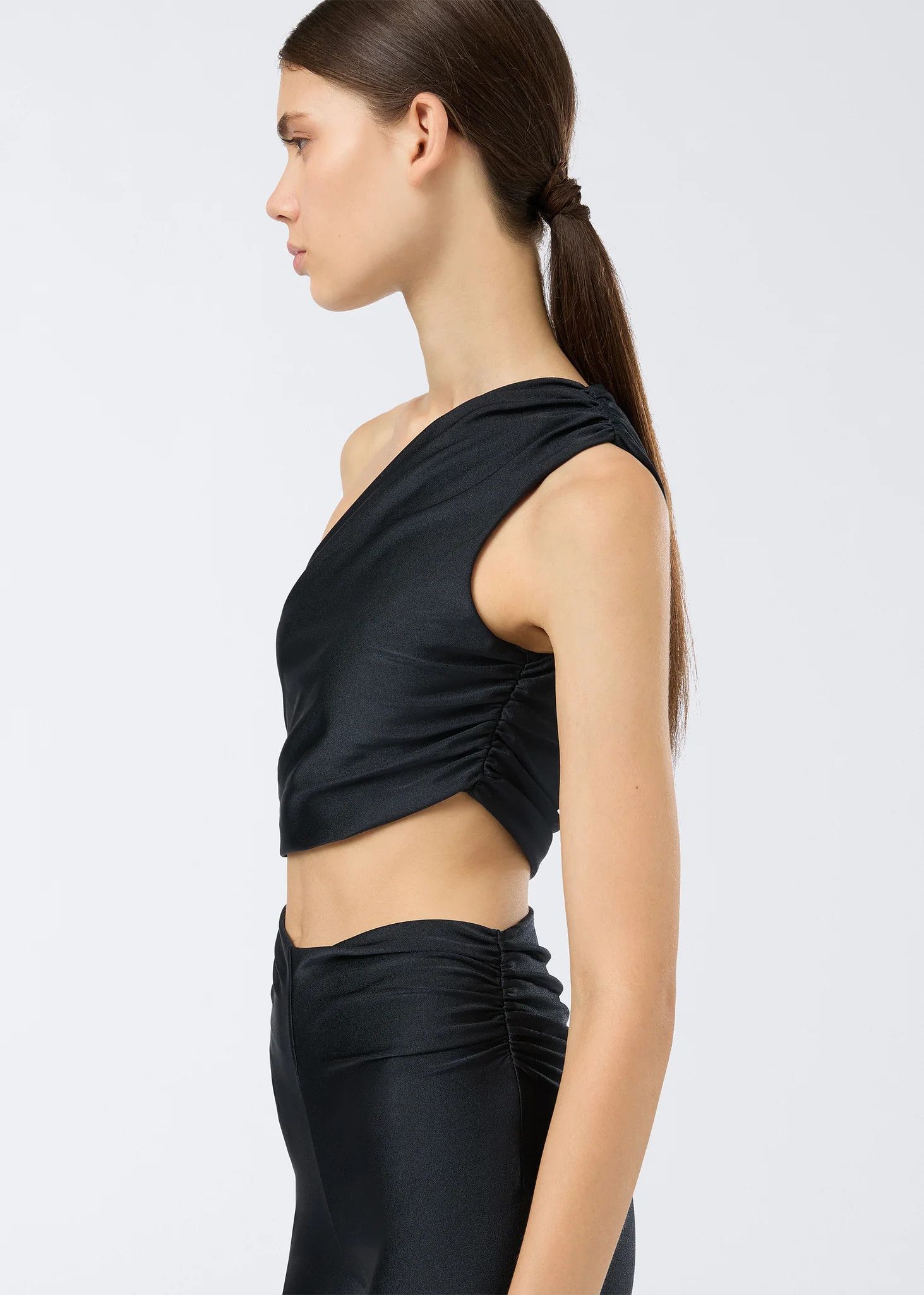 THE ANDAMANE o1s22i1n1024 One-Shoulder Pop Jumpsuit in Black Size 28" / US 6 / IT 42 - 5 Thumbnail