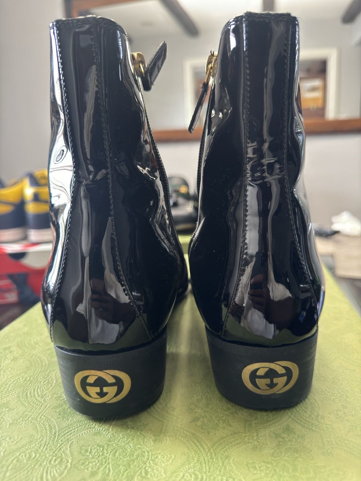 Gucci Gucci Patent Leather Logo Boots Size US 7 / EU 40 - 4 Thumbnail
