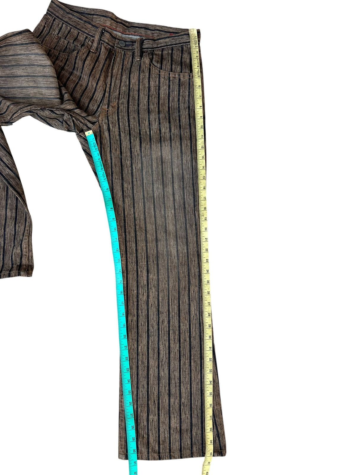 Schlussel Vintage BLUE WAY Japan Faded Striped Denim Flare Jeans Size US 32 / EU 48 - 6 Thumbnail