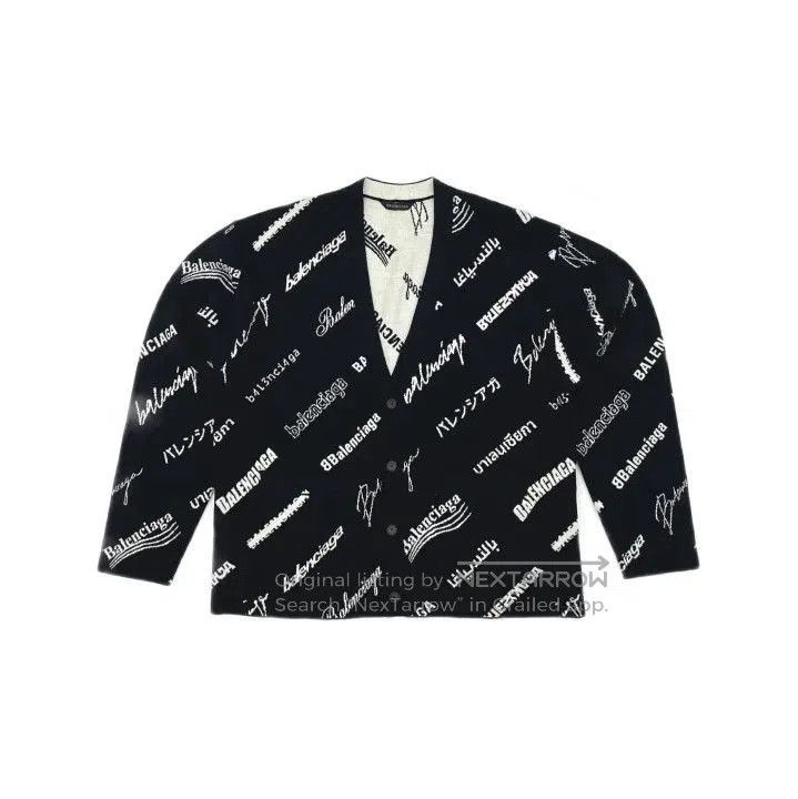 Balenciaga Balenciaga SS23 Logo Pattern V-Neck Cardigan. Size US L / EU 52-54 / 3 - 2 Thumbnail