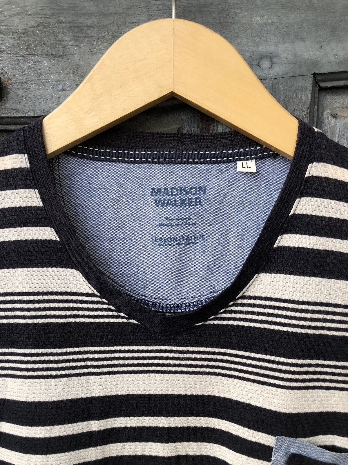 Japanese Brand Madison Walker Stripes Double Layer Pocket, Chill and Enjoy Size US XL / EU 56 / 4 - 3 Thumbnail