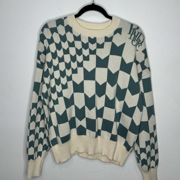 Rhude Rhude Racing Monogram-Intarsia Jumper Sweater White Green Me Size US S / EU 44-46 / 1 - 2 Thumbnail