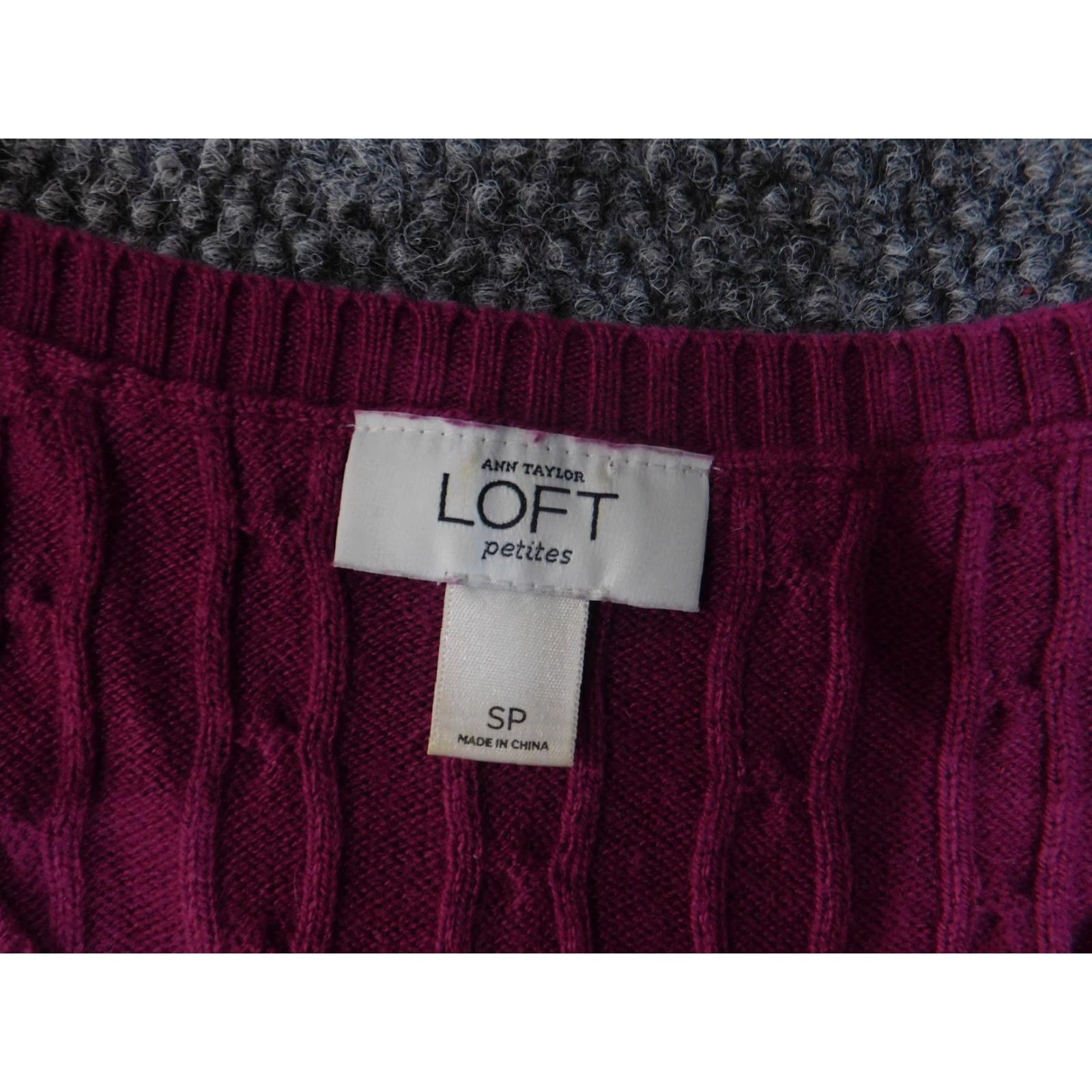 Loft LOFT Ann Taylor Sweater Womens Small Petite Pink Cable Knit Pullover Rabbit Hair Size S / US 4 / IT 40 - 4 Thumbnail