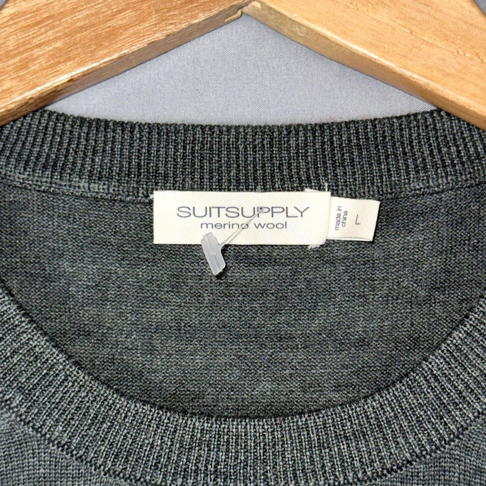 Suitsupply Suitsupply Sweater Mens Large Gray Merino Wool Crewneck Lightweight Pullover Size US L / EU 52-54 / 3 - 3 Thumbnail