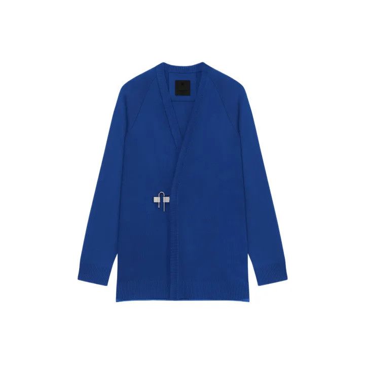 Givenchy GIVENCHY Blue U-Shaped Lock Cardigan Sweater Size US M / EU 48-50 / 2 - 1 Thumbnail
