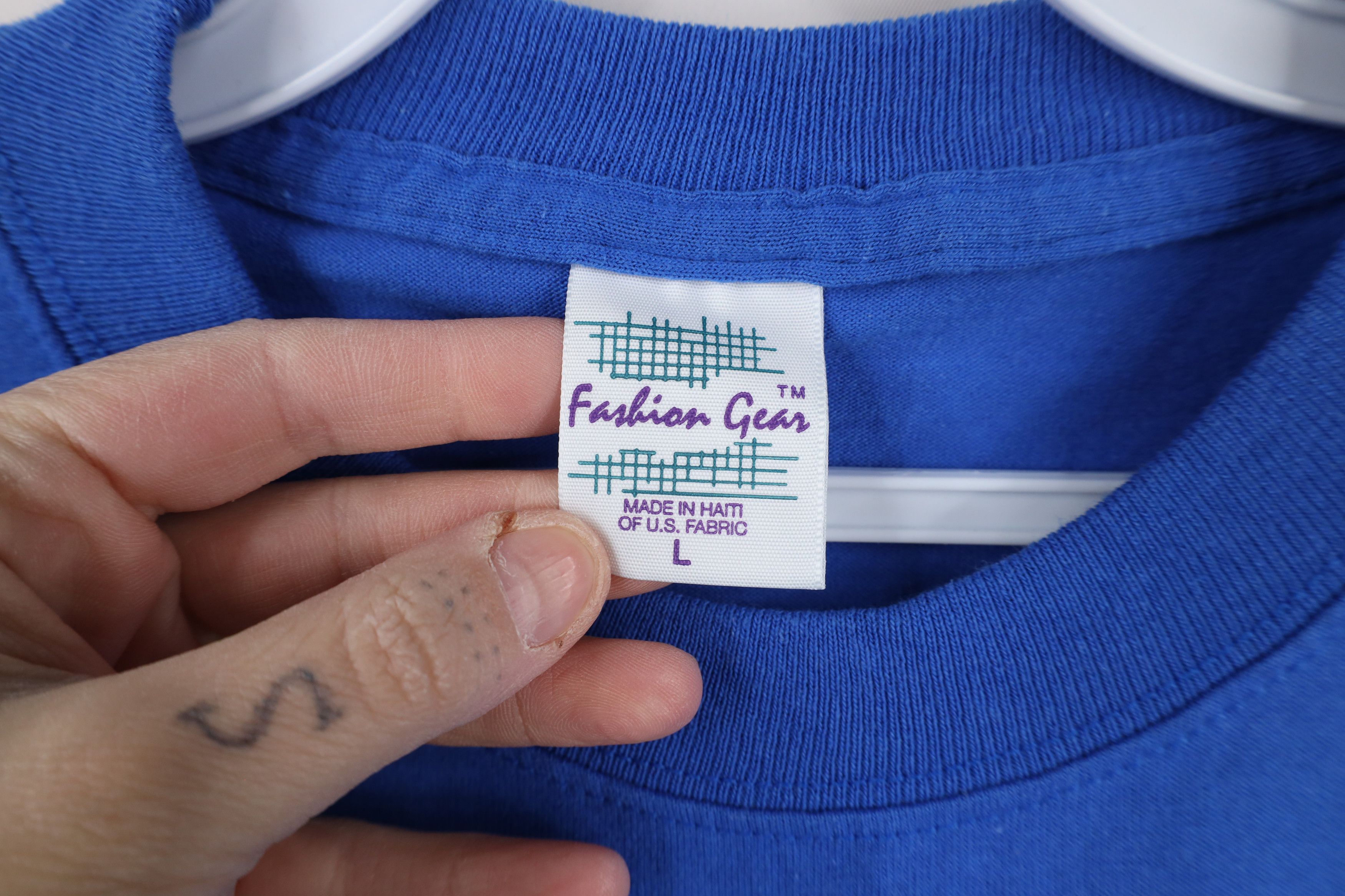 Vintage Vintage 90s Streetwear Blank Short Sleeve T-Shirt Royal Blue Size US L / EU 52-54 / 3 - 4 Thumbnail