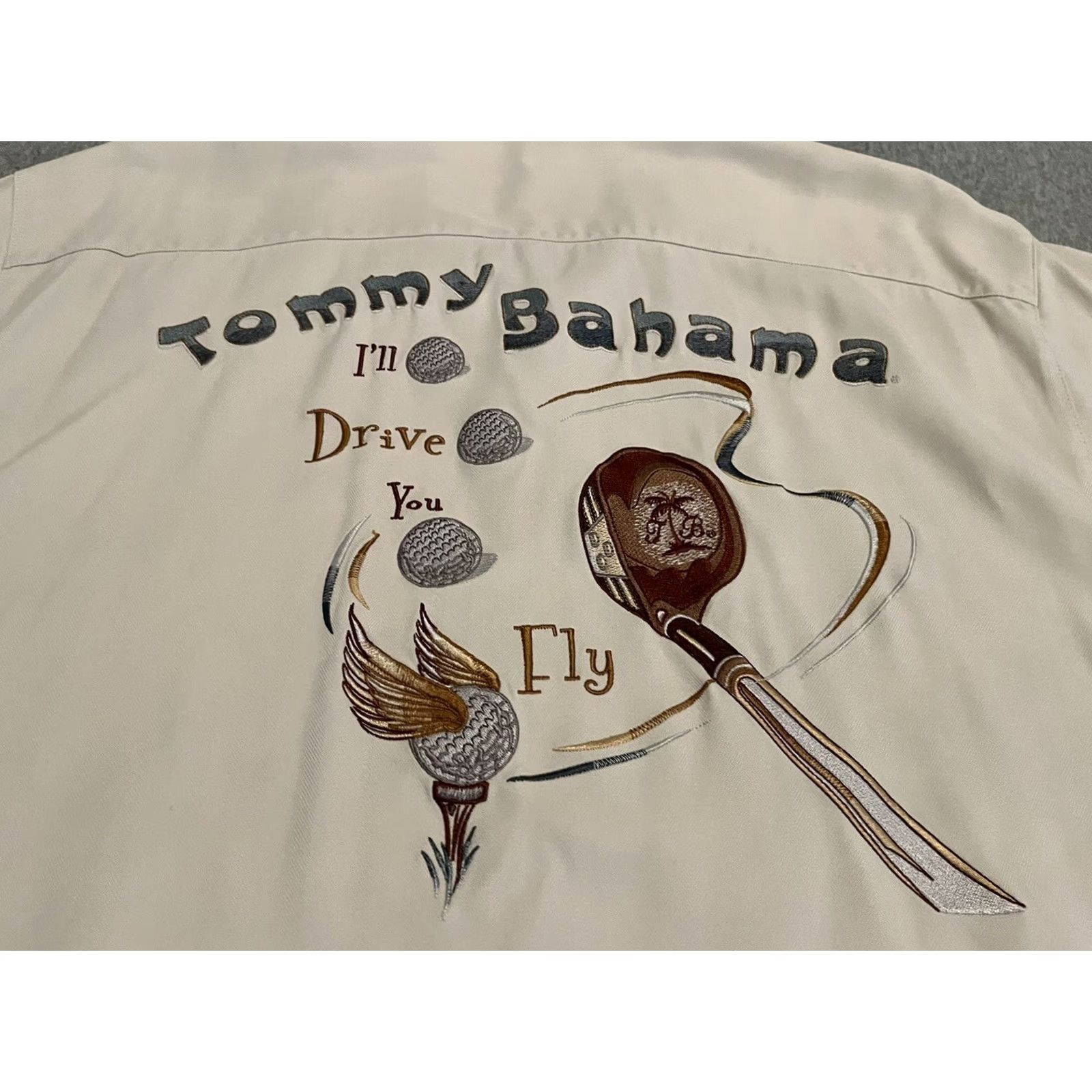 Tommy Bahama Tommy Bahama Silk Embroidered Shirt Golf Mens Medium Shirt Silk Embroidered Ivory M Mens Size US M / EU 48-50 / 2 - 2 Thumbnail