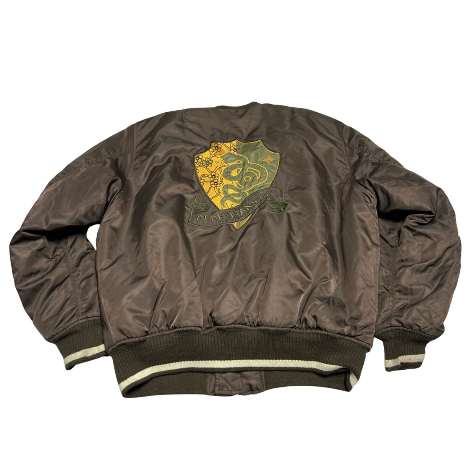 Pepe Jeans VTG Y2K Nylon Bomber Satin Brown Pepe Jeans Mens Jacket XL Size US XL / EU 56 / 4 - 2 Thumbnail