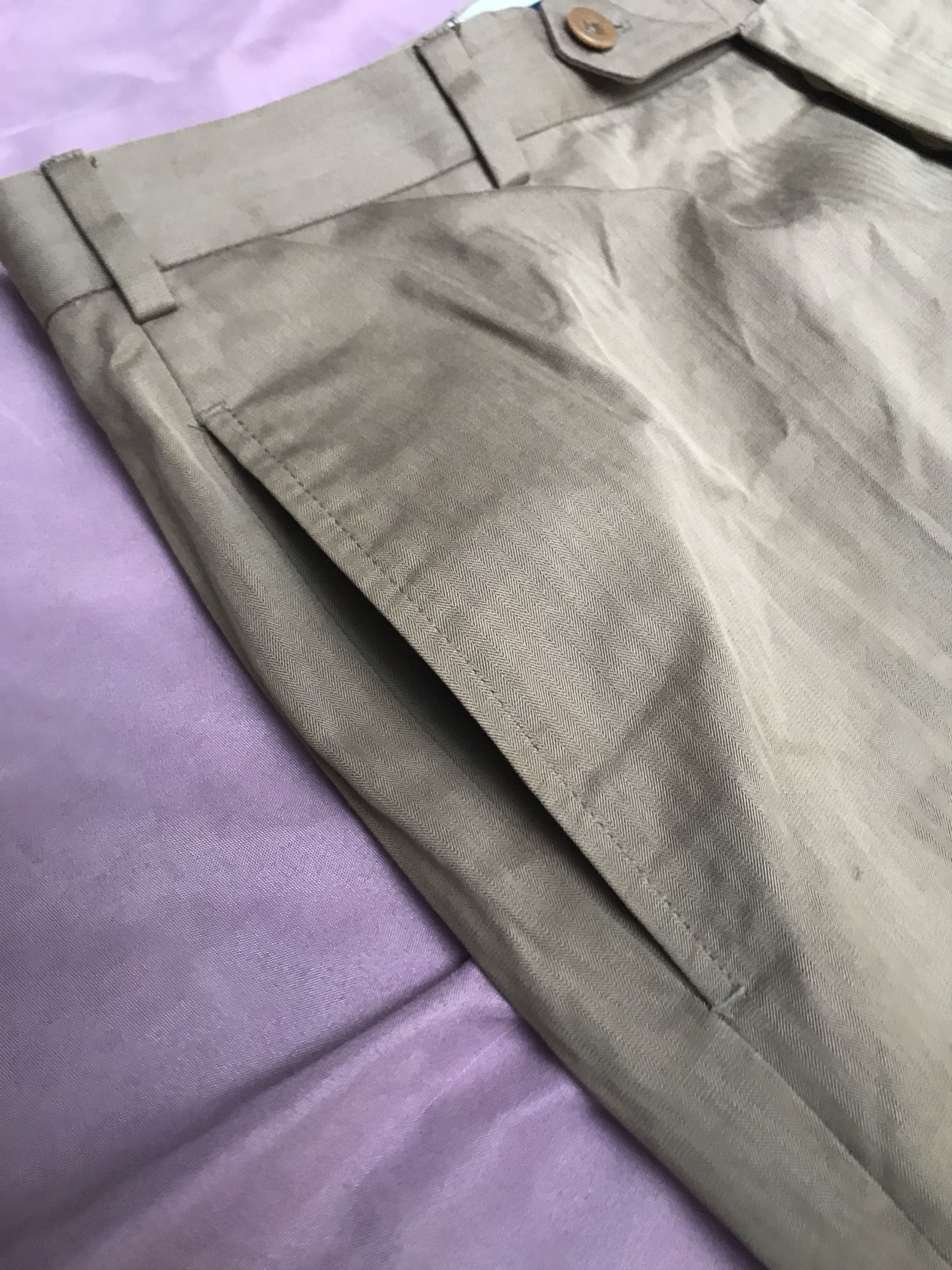 Incotex INCOTEX TAILORED WOVEN HERRINGBONE COTTON CHINOS Size 48R - 8 Thumbnail