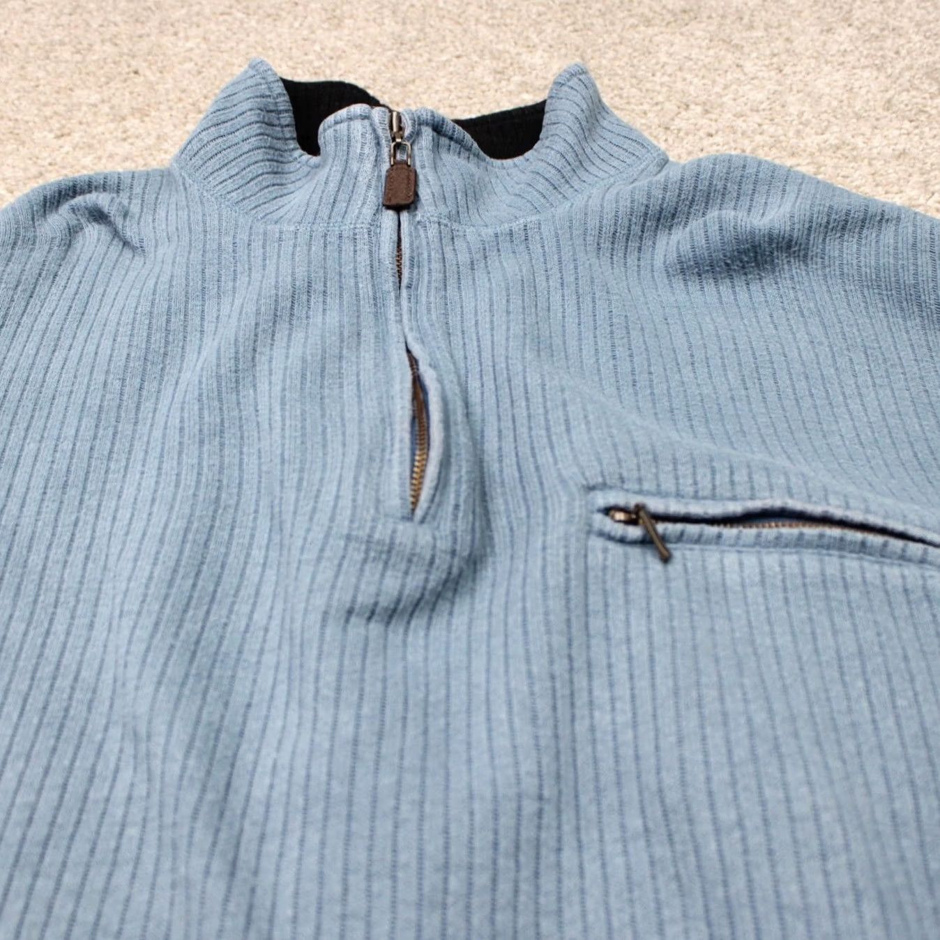 Pendleton Pendleton Mens Large Blue 1/4 Zip Sweatshirt Long Sleeve Pullover Cotton/Poly Size US L / EU 52-54 / 3 - 5 Thumbnail