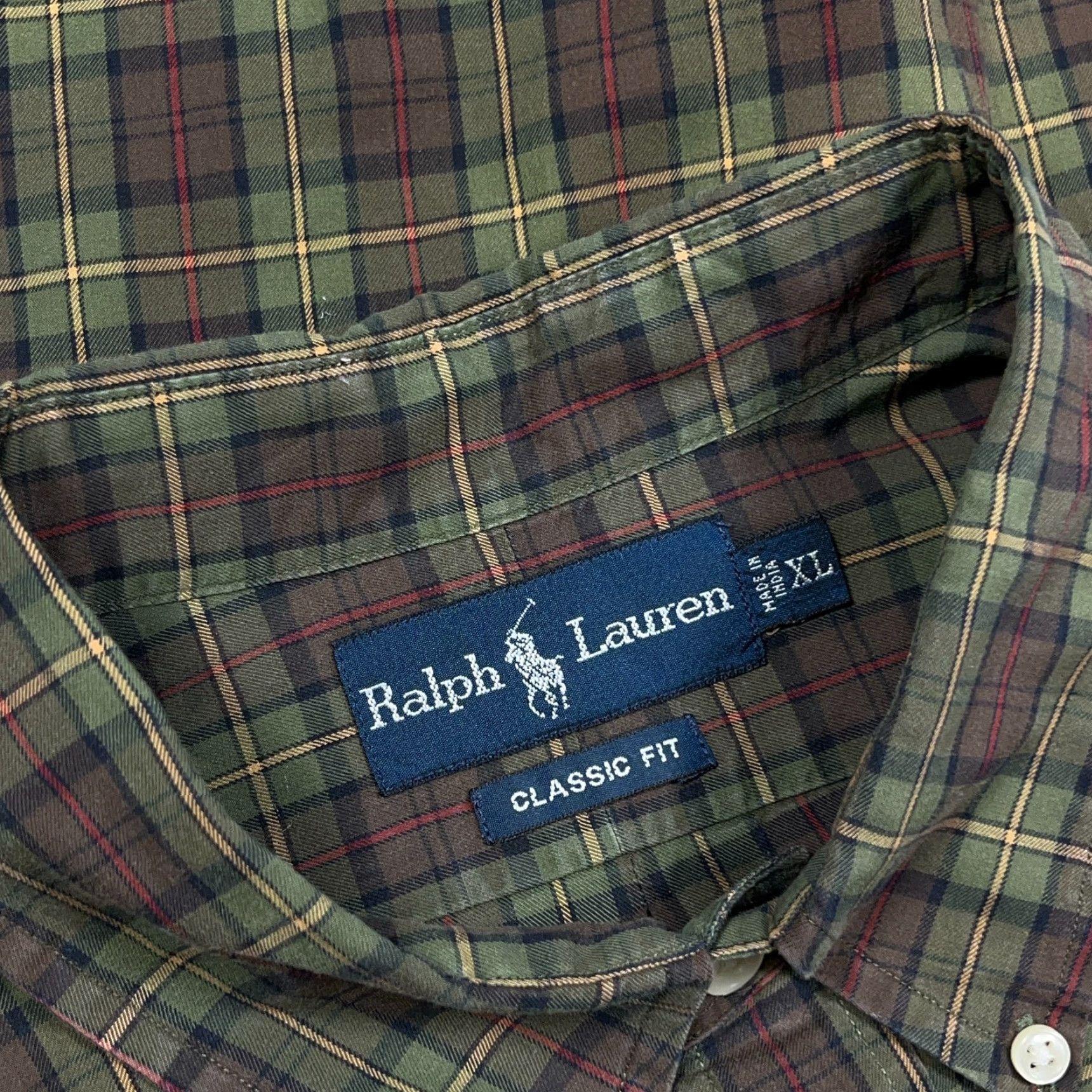 Ralph Lauren Ralph Lauren Shirt Men XL Olive Green Plaid Classic Fit Button Up Pony Colorful, Preppy, Modern Mens XXL? Size US XL / EU 56 / 4 - 3 Thumbnail