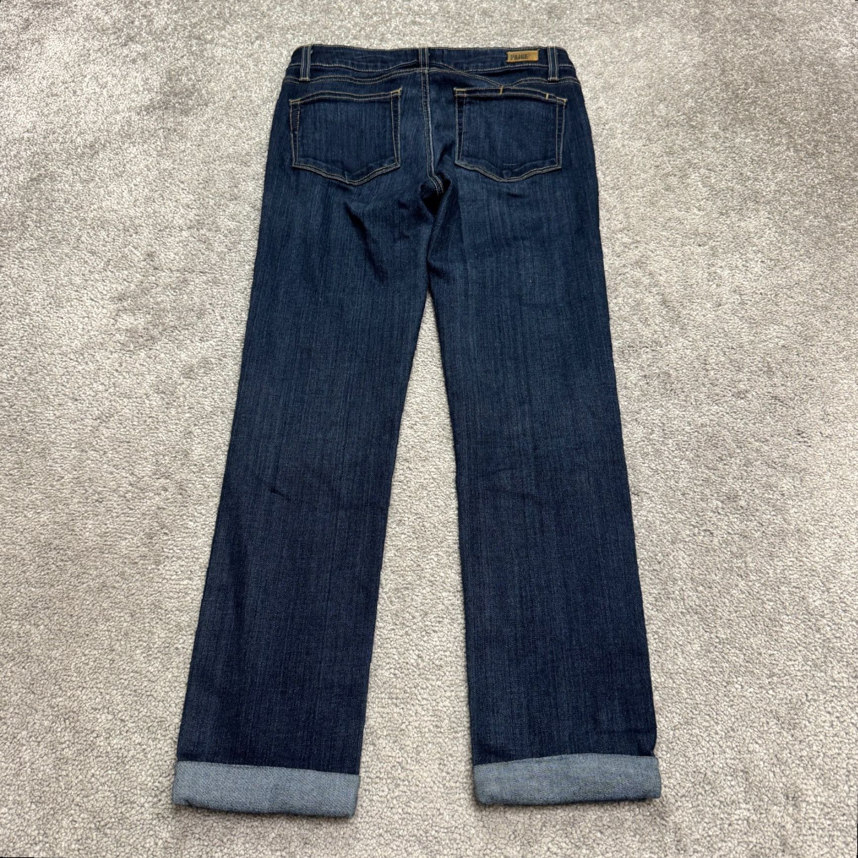 Paige PAIGE Skyline Denim Jeans Women 27 Dark Wash Cropped Mid Rise 28in Inseam Regular Fit Blue Size 27" / US 4 / IT 40 - 2 Thumbnail