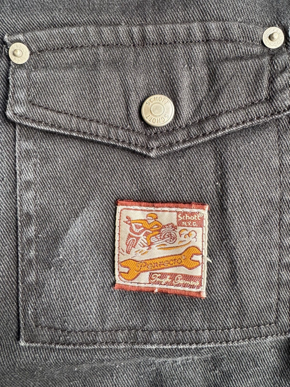 Schott VERY RARE VINTAGE JACKET SCHOTT BROS PERFECTO TWILL SHERPA Size US M / EU 48-50 / 2 - 5 Thumbnail