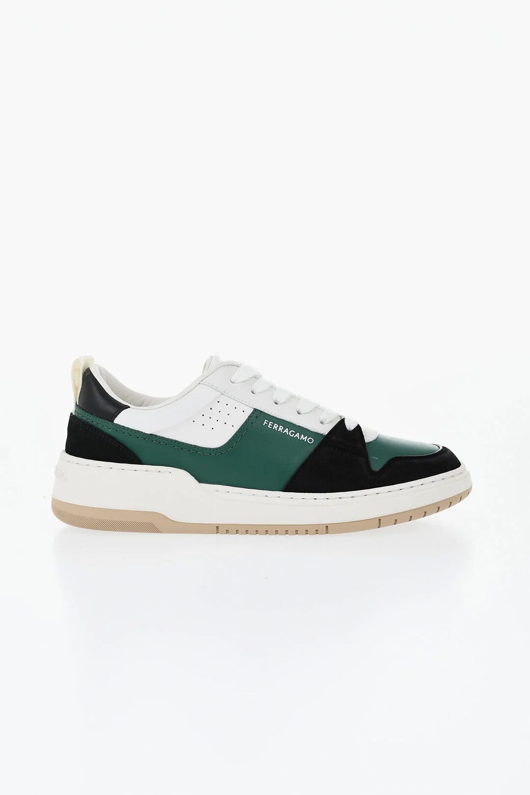 Salvatore Ferragamo og1mm0426 Low-Top Two-Tone Leather Sneakers in Multicolor Size US 7 / EU 40 - 1 Thumbnail
