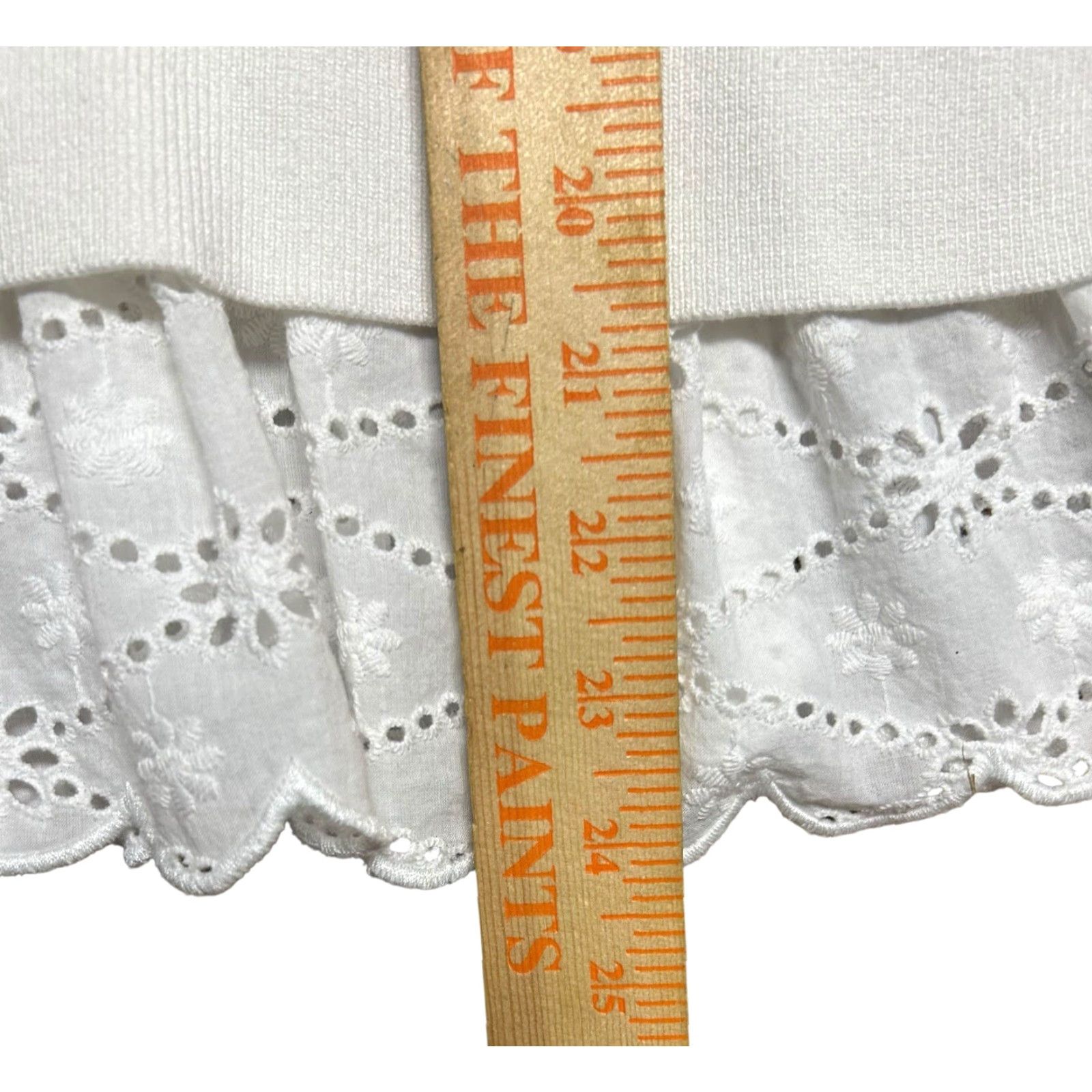 Anthropologie Anthropologie Blouse White Puff-Sleeve Eyelet Knit Sweater Tee Sz Large Women Top Size L / US 10 / IT 46 - 7 Thumbnail