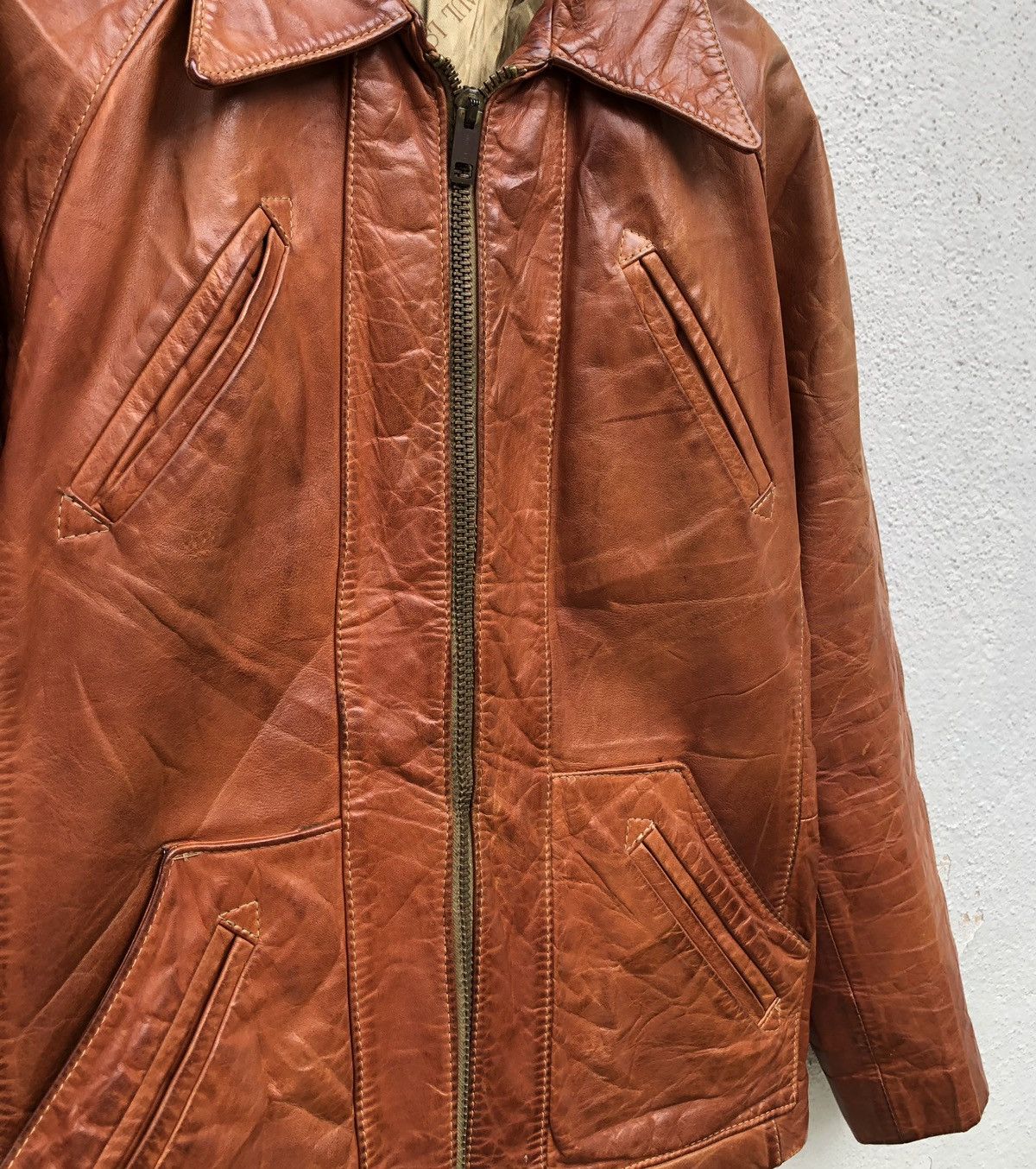 Vintage Vintage Paul Louis Inc Leather jacket Mens Serval zipper 60s Size US M / EU 48-50 / 2 - 7 Thumbnail