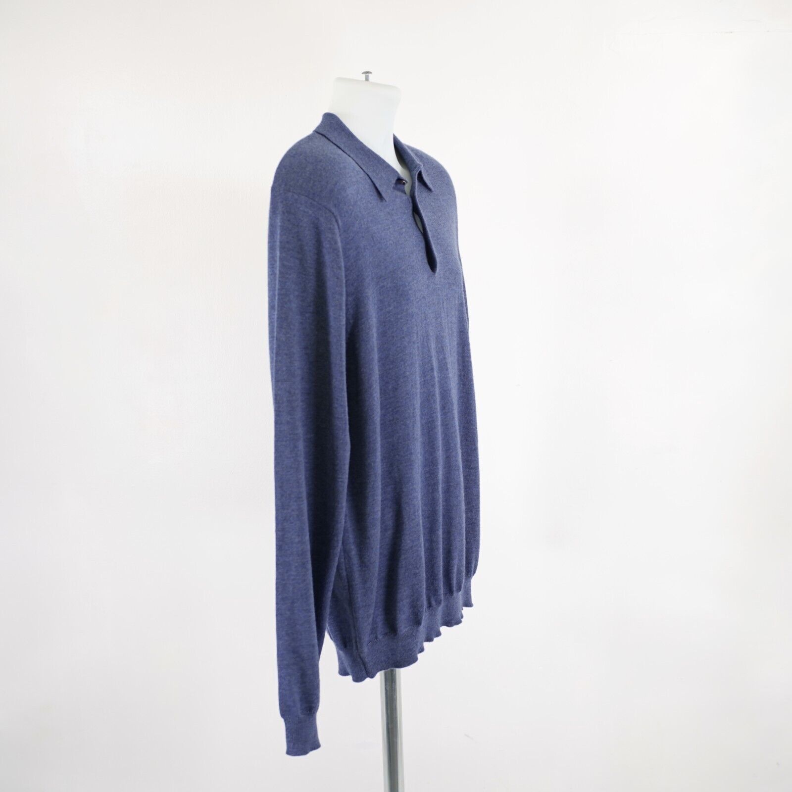 Joseph Abboud Joseph Abboud Blue 2XL Extra Fine Merino Wool Collared Fitte Size US XXL / EU 58 / 5 - 8 Thumbnail