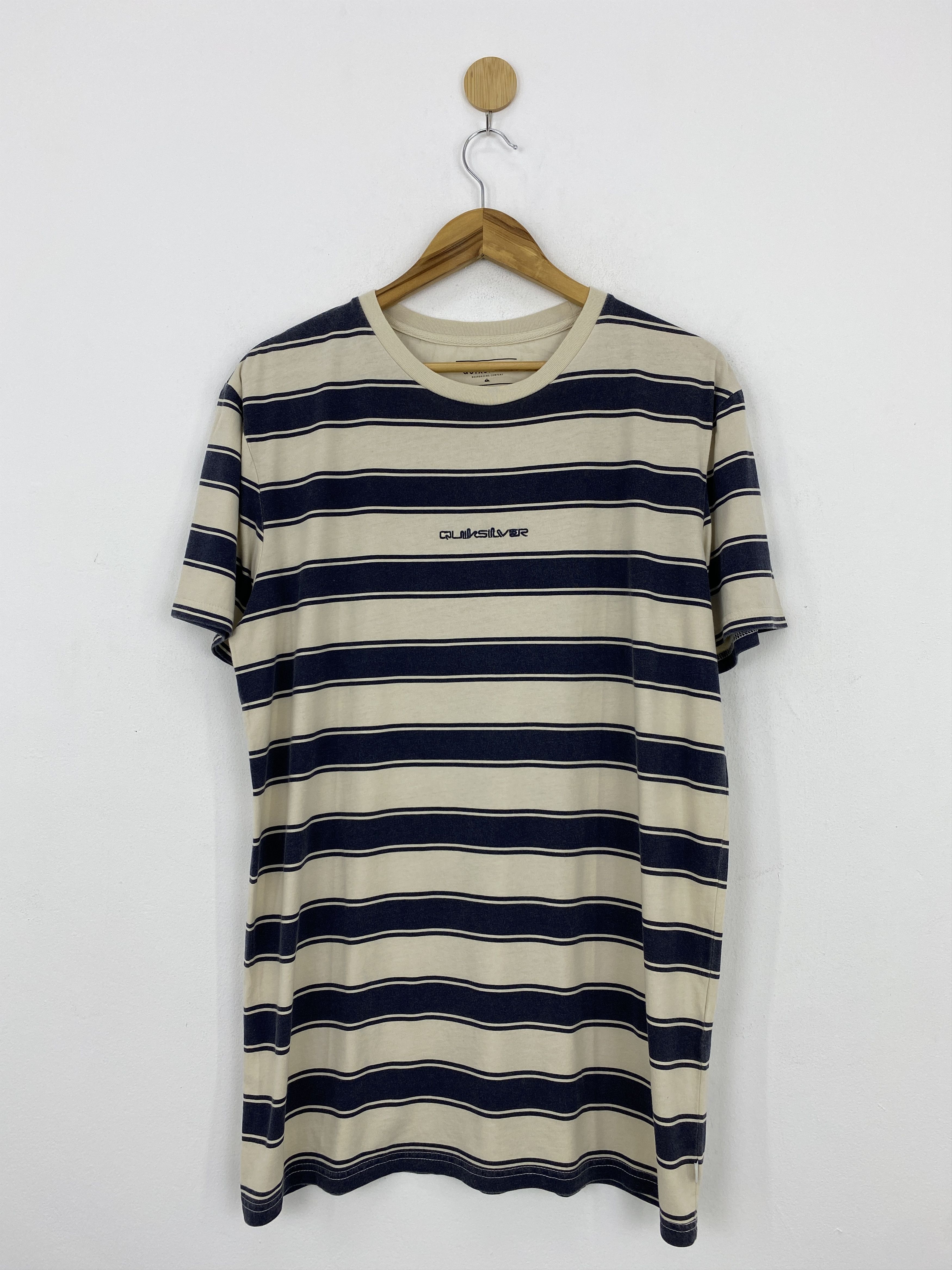Quiksilver × Vintage Vintage Y2k Quiksilver Striped Short Sleeve Tee TA0513 Size US L / EU 52-54 / 3 - 1 Thumbnail