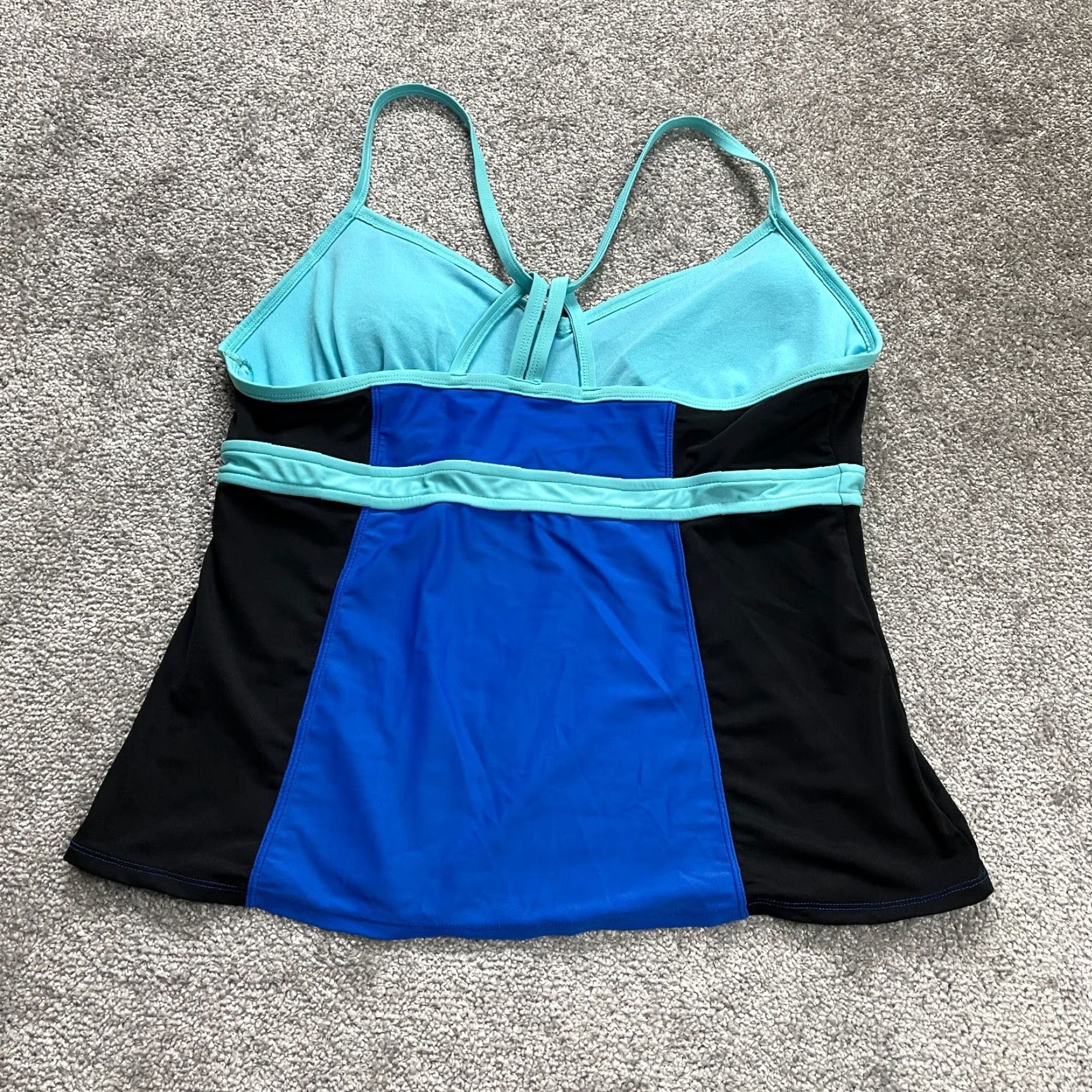 Vintage Danskin Tankini Swimwear Top Women XL Blue Padded Spaghetti Strap Beach Size XL / US 12-14 / IT 48-50 - 2 Thumbnail