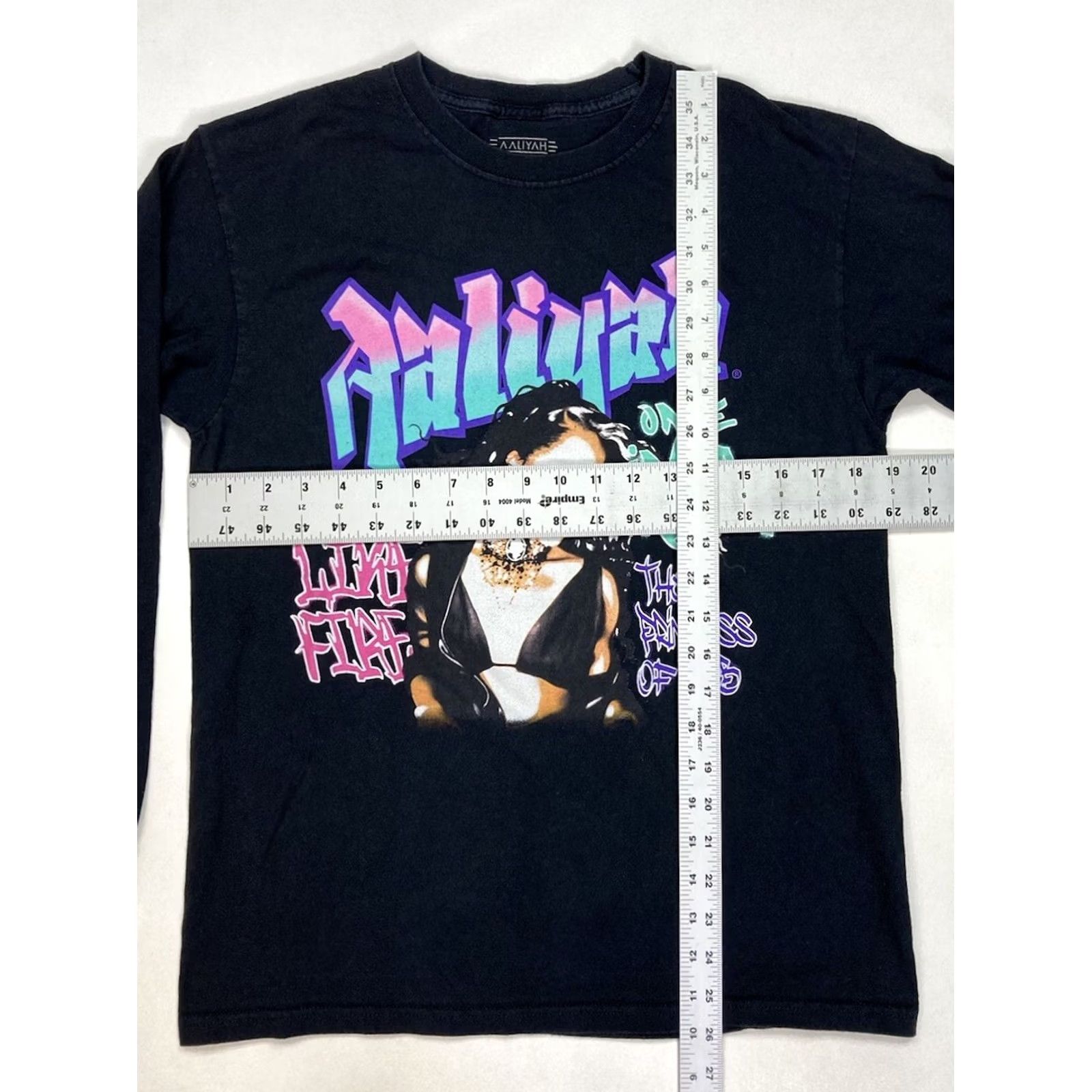 Vintage Aaliyah Graphic Shirt Women Medium Black Long Sleeve Music Casual Party Size M / US 6-8 / IT 42-44 - 5 Thumbnail