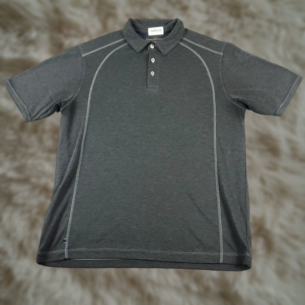 Tommy Bahama Tommy Bahama Polo Shirt Mens Large Gray Casual Short Sleeve Activewear Size US L / EU 52-54 / 3 - 1 Thumbnail