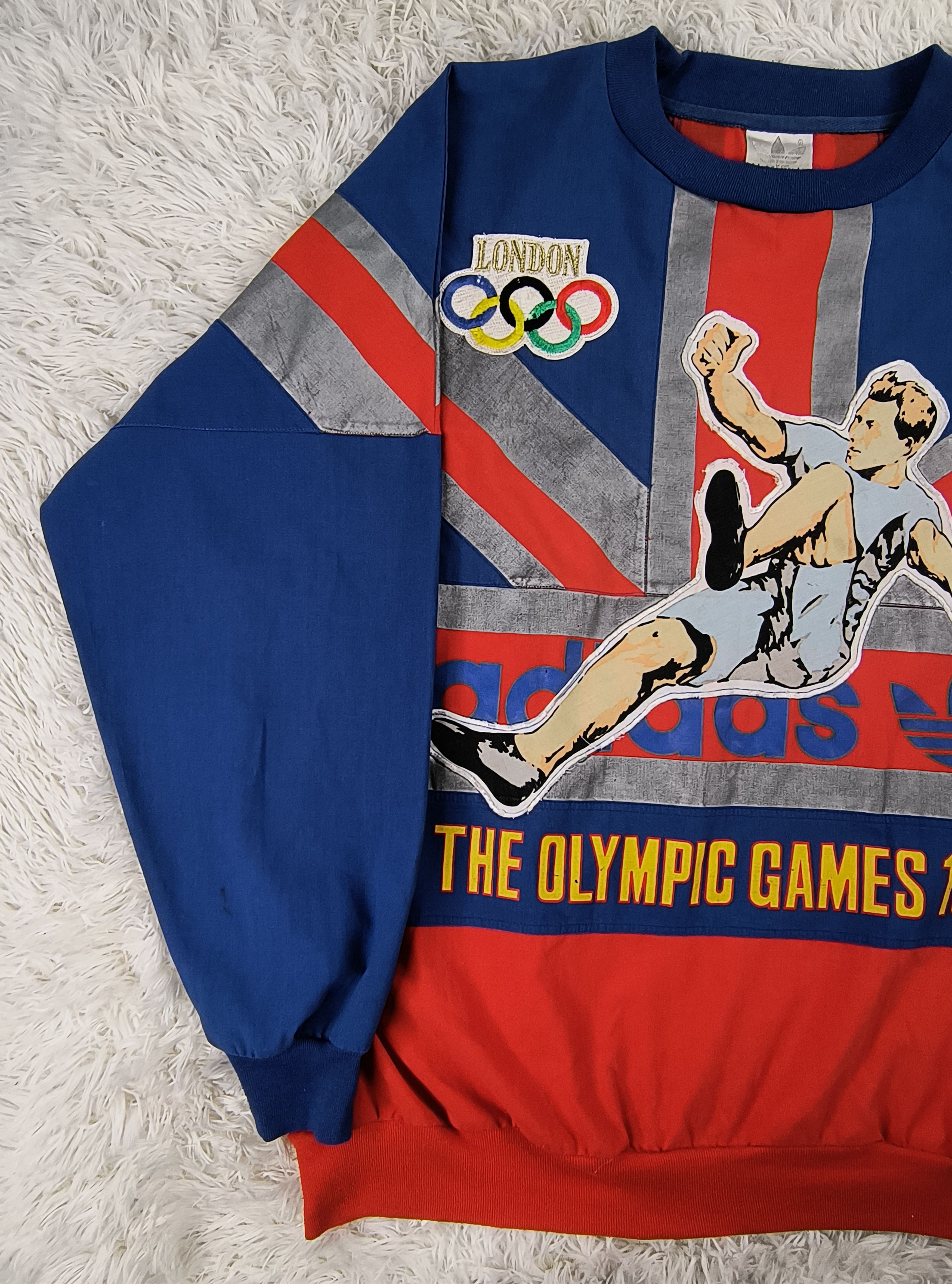 Adidas Vintage 80s Adidas London Olympics 1948 sweatshirt Size US L / EU 52-54 / 3 - 8 Thumbnail