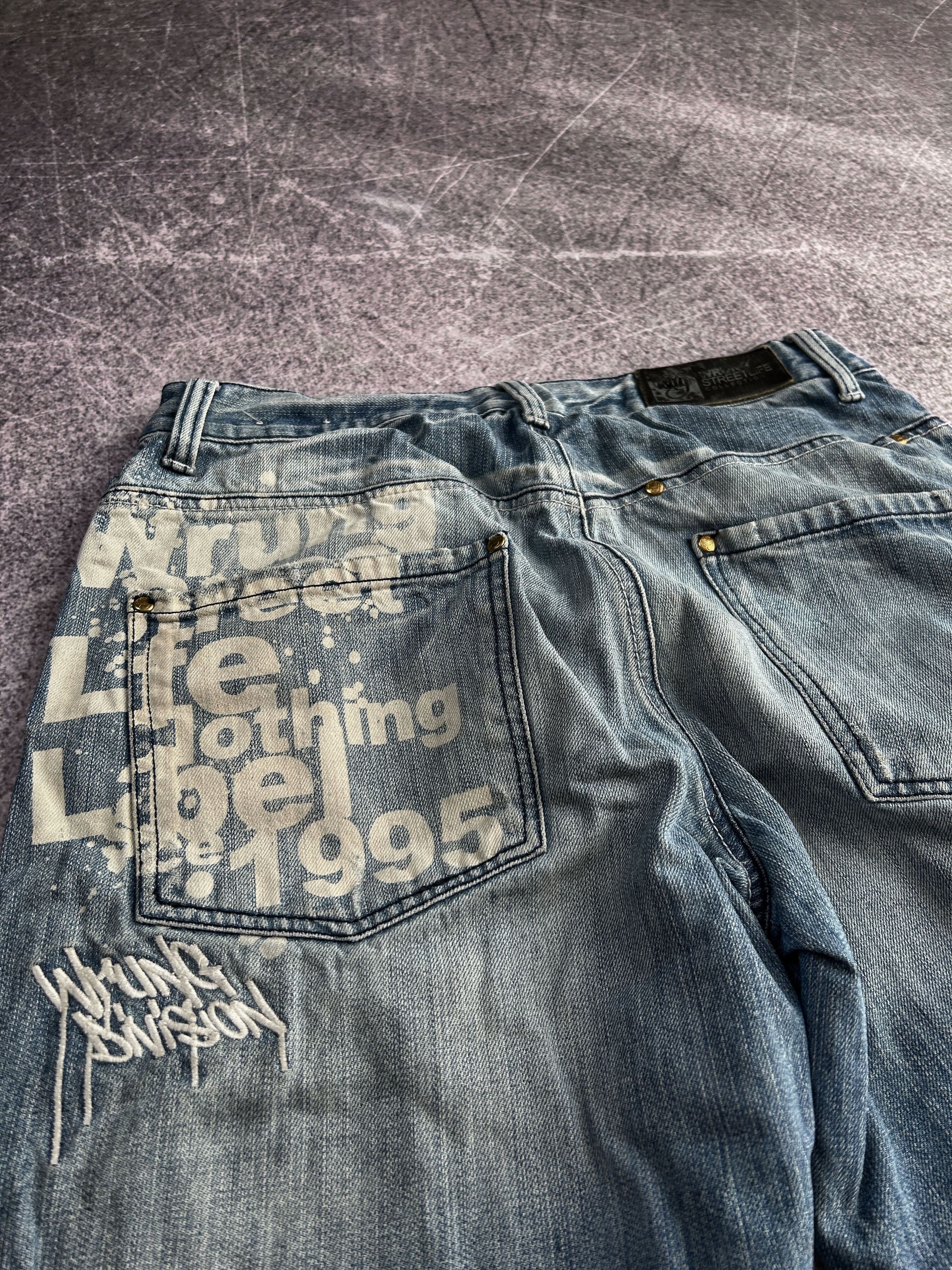 Rap Tees Vintage Baggy Denim Jeans Light Wash Graphic Y2K Skate Fit Size US 32 / EU 48 - 3 Thumbnail