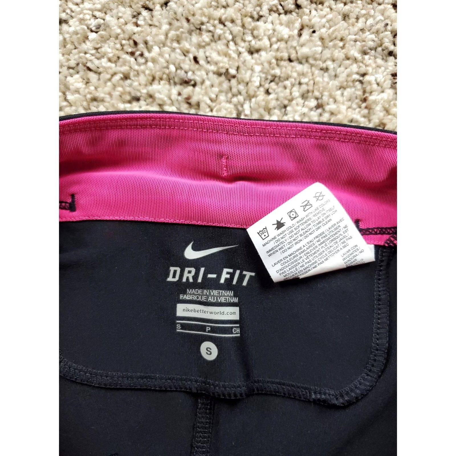 Nike Nike Dri-Fit Leggings Womens Small Black Pink Athletic Running Pants 667623-017 Size 28" / US 6 / IT 42 - 3 Thumbnail