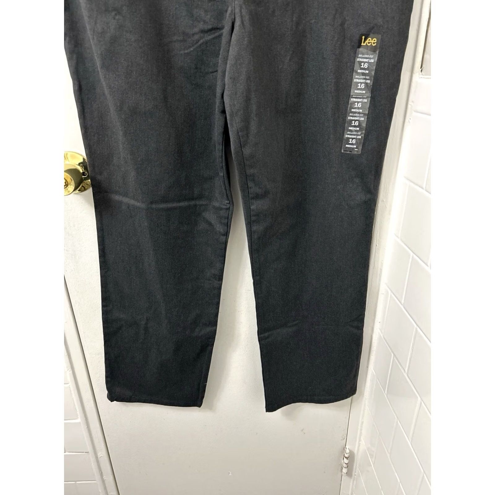 Lee Lee All Day Pants Womens Size 16 L30 Gray Relaxed Fit Straight Leg Trousers Size 38" / US 16 / IT 52 - 3 Thumbnail