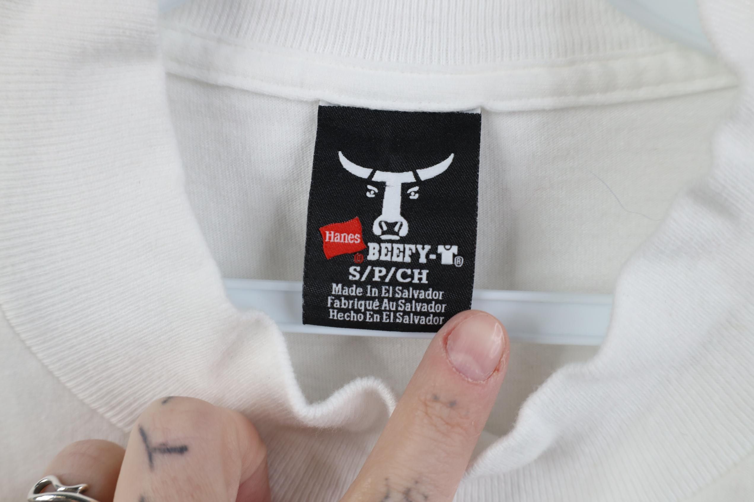 Hanes Vintage 90s Y2K Hanes Beefy Cotton Long Sleeve T-Shirt White Size US S / EU 44-46 / 1 - 8 Thumbnail