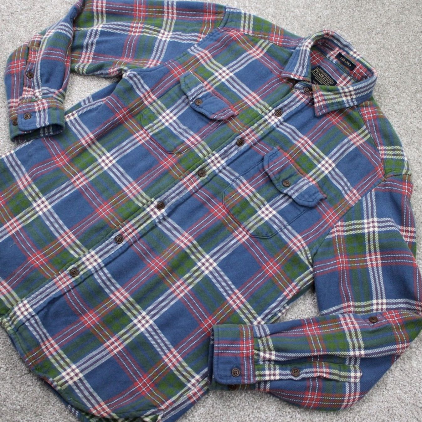 Pendleton Pendleton Fairbanks Shirt Mens Medium Blue/Green Plaid L/S Cotton Flannel Button-Up Baseball Collar Pocketed Casual Workwear Vintage: No Size US M / EU 48-50 / 2 - 3 Thumbnail