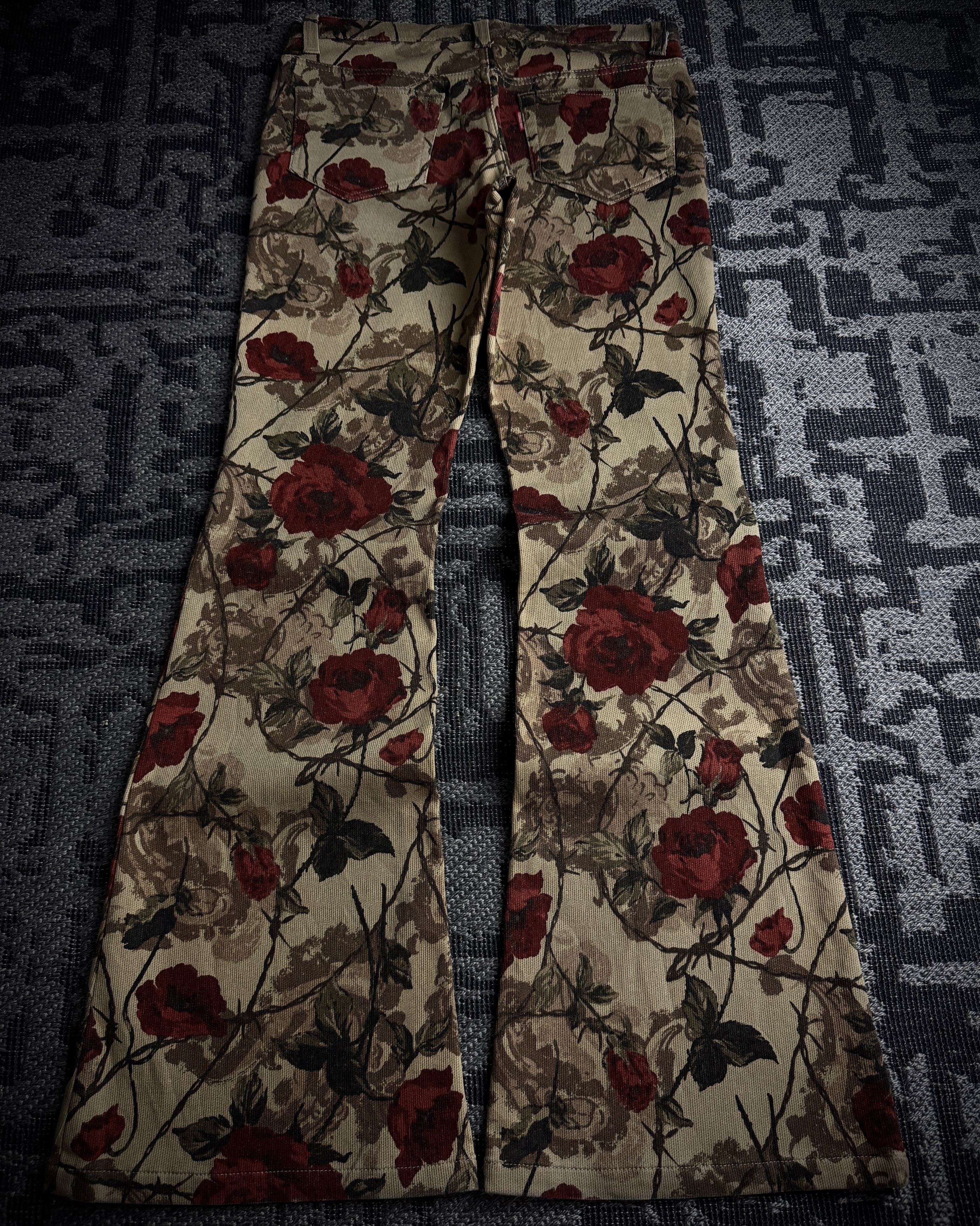 Tornado Mart Tornado Mart Rose Floral Flared Pants Size US 34 / EU 50 - 6 Thumbnail