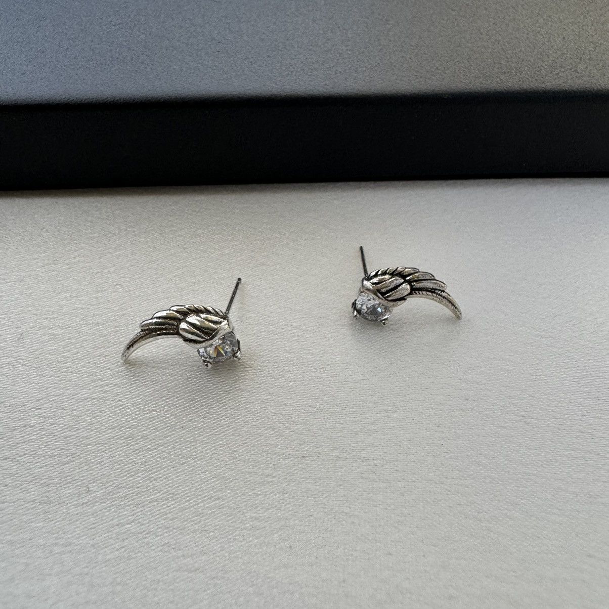 Other CZ Angel Wings Stud Earrings for Men Women Size ONE SIZE - 1 Thumbnail