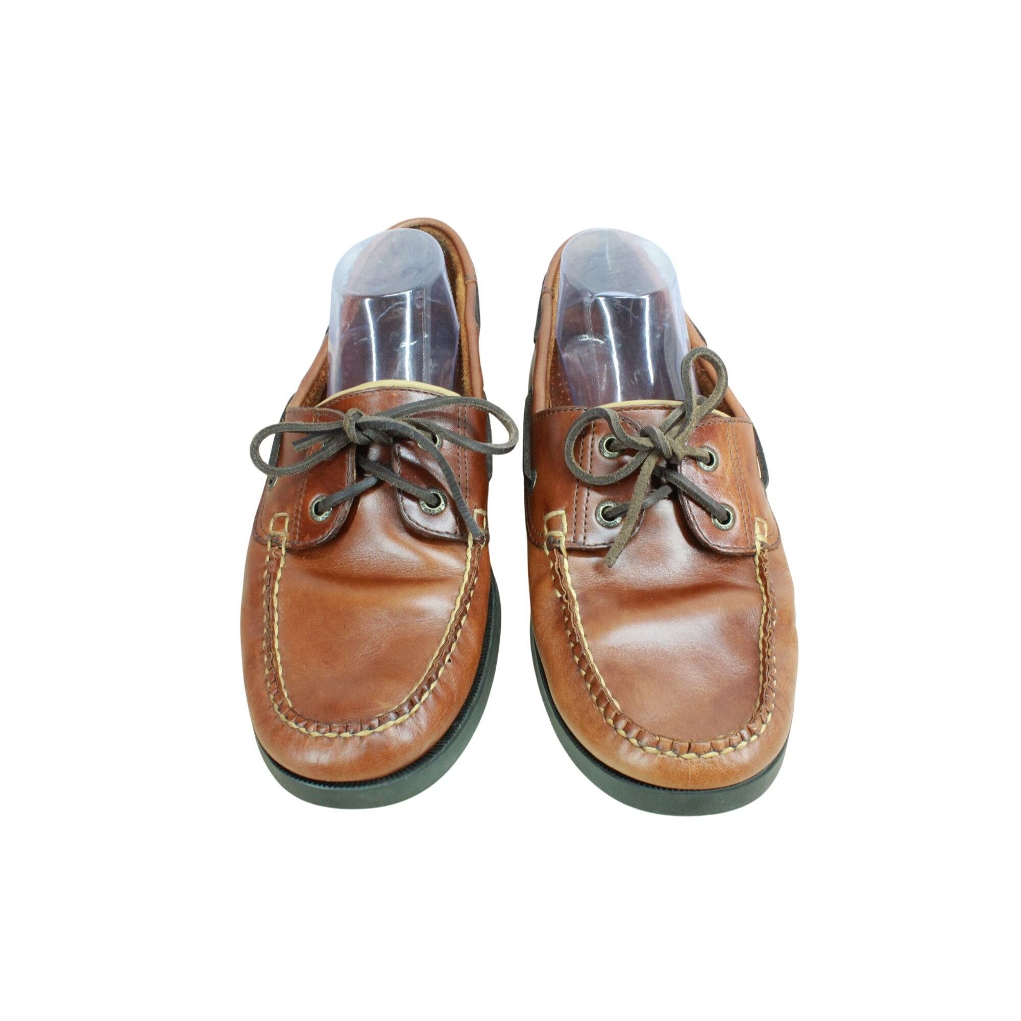 L L Bean x Leather Ll Bean Men's Casco Bay Brown Boat Moc Size 11 D Shoes
