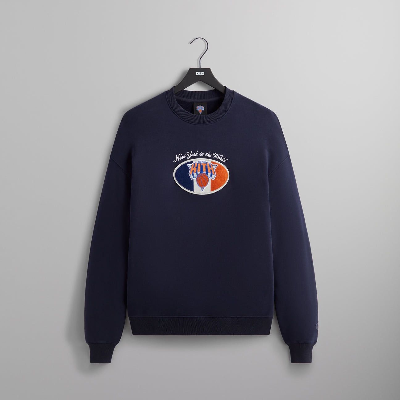 Image of Kith X New York Knicks Ny Insignia Crewneck in Navy, Men's (Size 2XL)