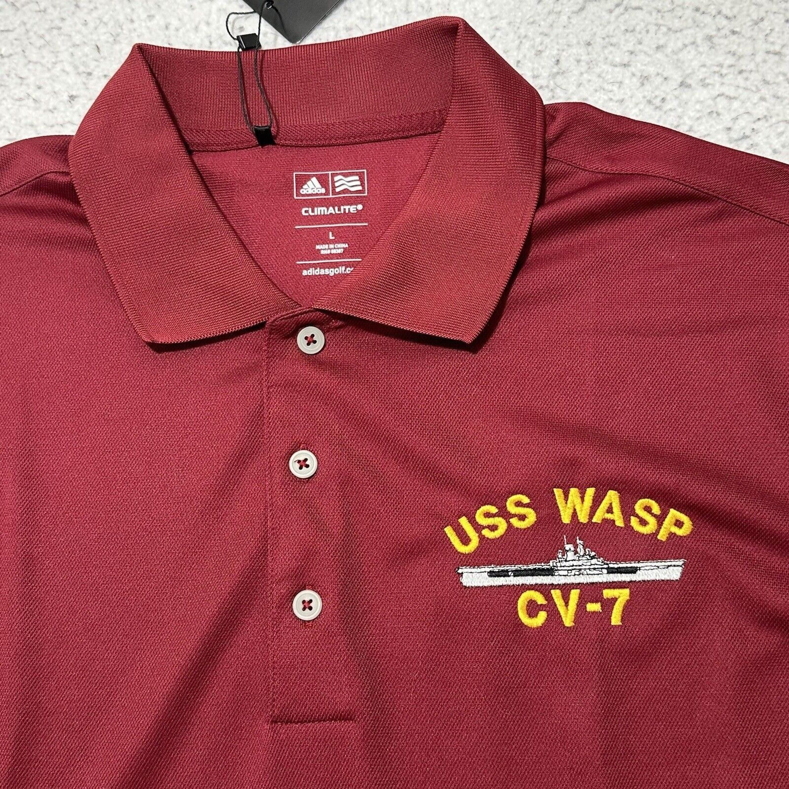 Adidas Adidas Golf Large Polo USS WASP CV-7 Navy Aircraft Carrier Size US L / EU 52-54 / 3 - 2 Thumbnail