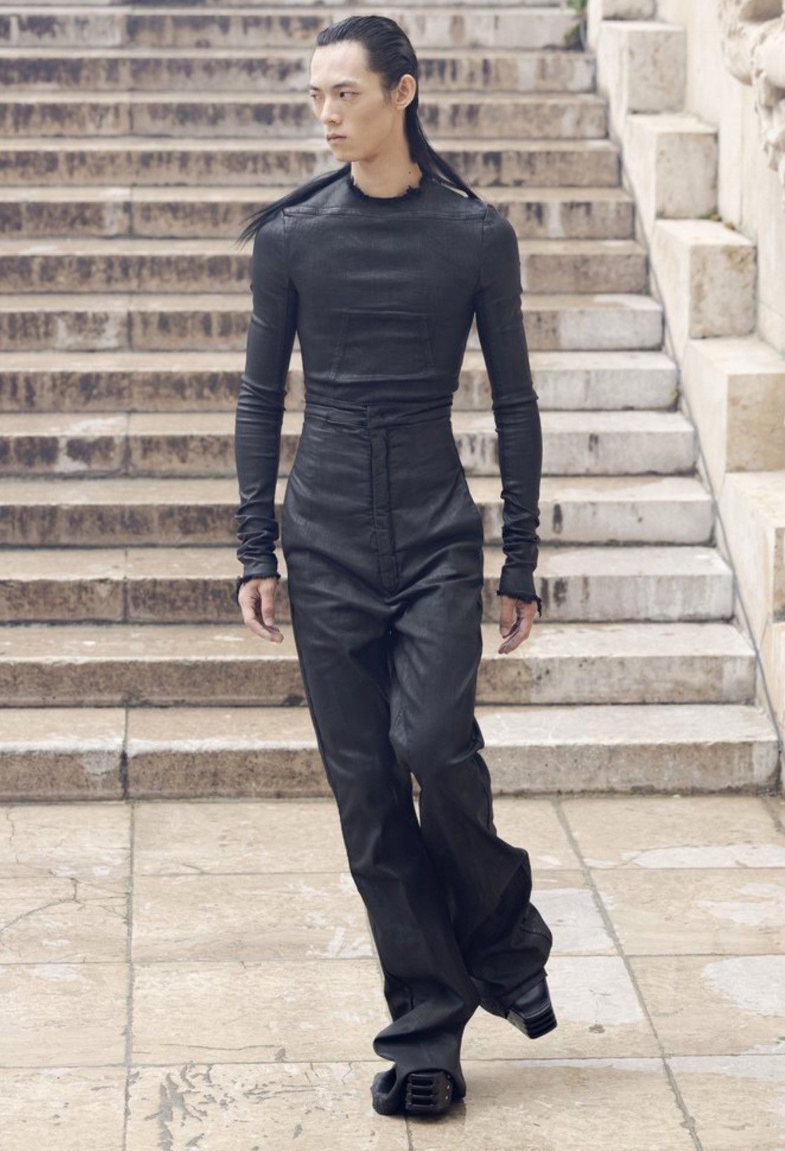 Rick Owens Black Edfu Denim Long Sleeve T-Shirt sz.50 Size US M / EU 48-50 / 2 - 6 Thumbnail