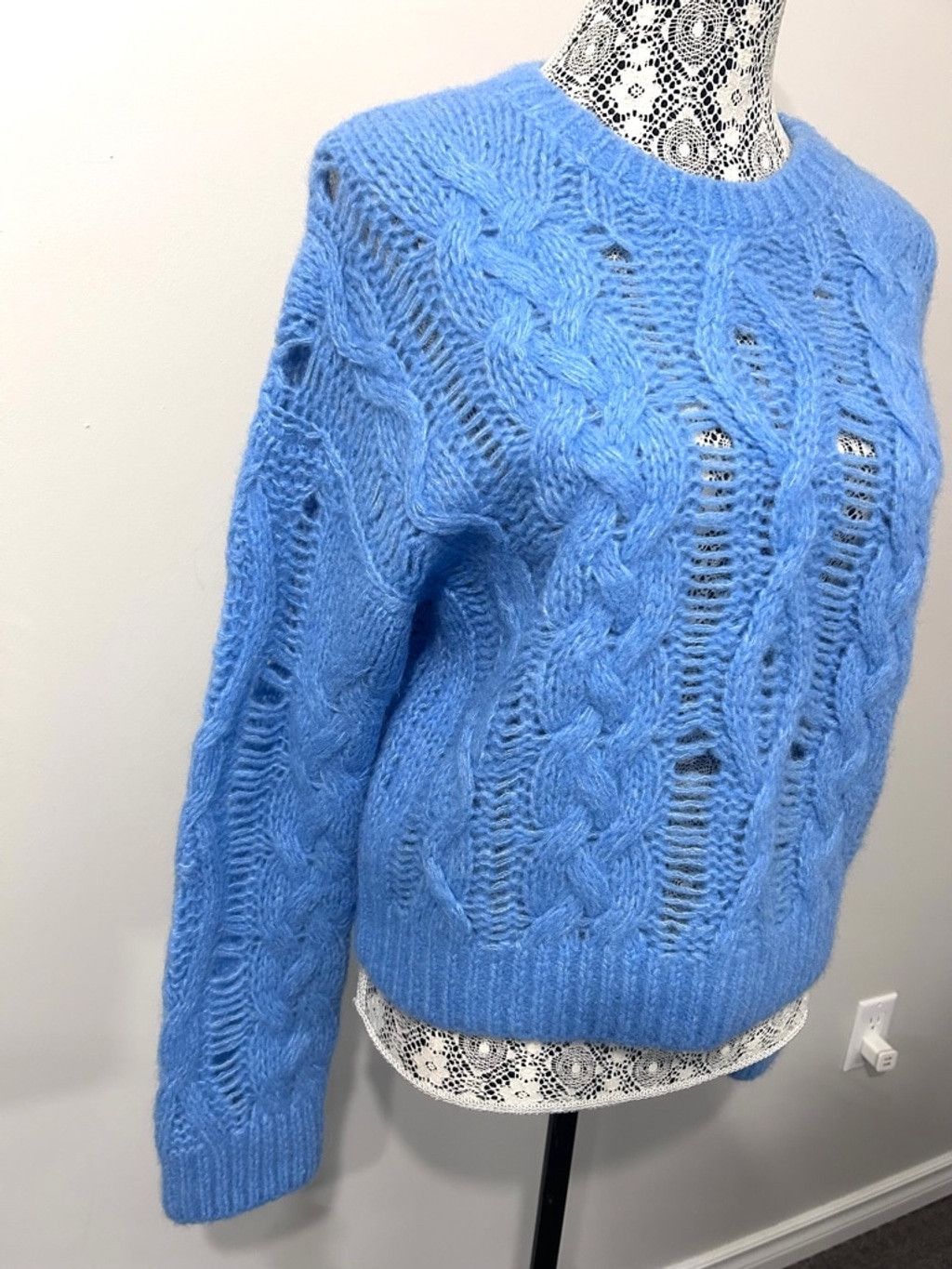 DOROTHEE SCHUMACHER Dorothee Schumacher silk wool blend Sweater, M, Light Blue Size M / US 6-8 / IT 42-44 - 4 Thumbnail