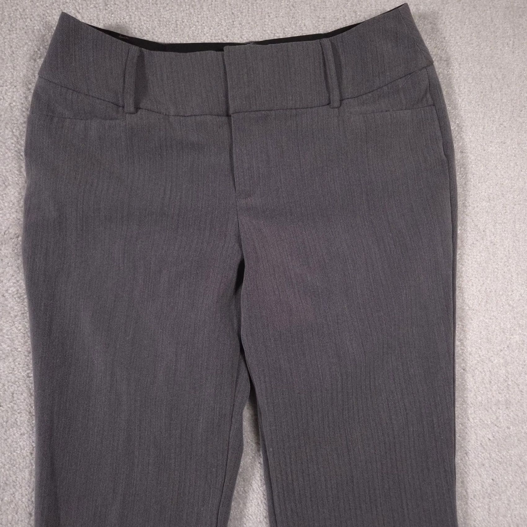 Apt. 9 APT 9 Pants Womens 6 Gray Herringbone Dress Slacks Stretch Career Work Pants Size 28" / US 6 / IT 42 - 3 Thumbnail