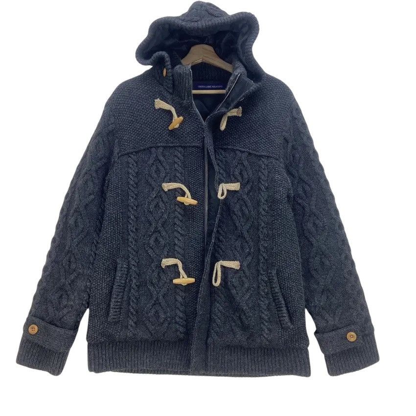 Japanese Brand × United Arrows Green Label Relaxing United Arrows Cable Knit Duffle Coat Size US S / EU 44-46 / 1 - 1 Thumbnail