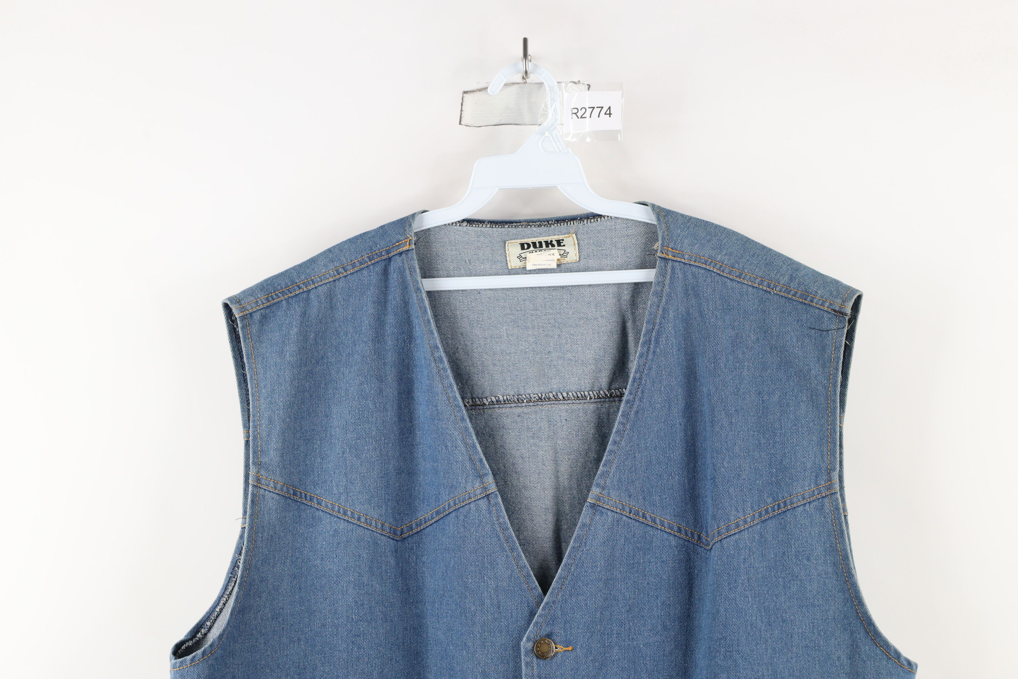 Vintage Vintage 90s Streetwear Denim Jean Vest Jacket Blue Cotton Size US XXL / EU 58 / 5 - 2 Thumbnail