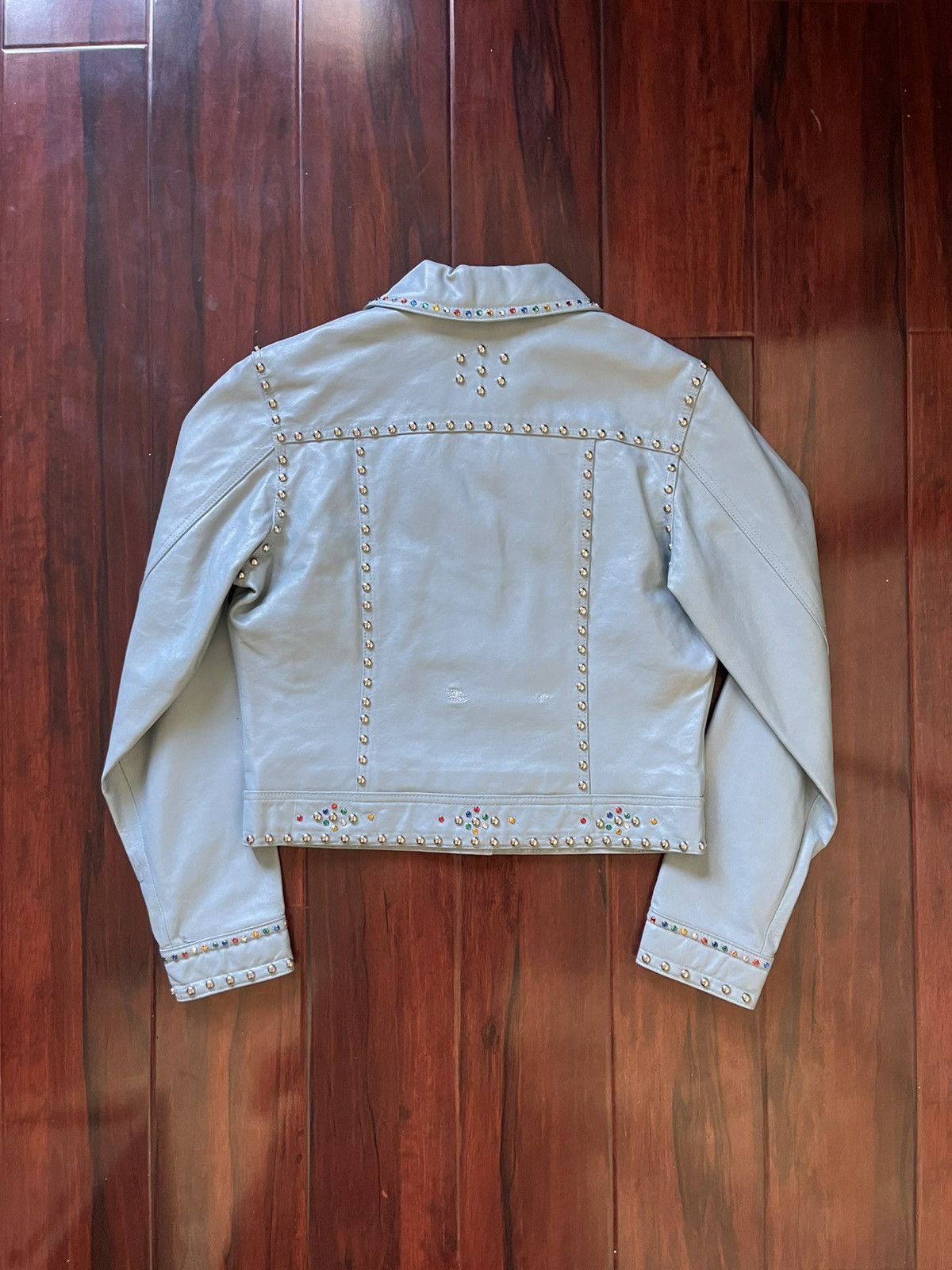 Wilsons Leather Wilson’s Maxima Western Studded Baby Blue Leather Jacket Size M / US 6-8 / IT 42-44 - 5 Thumbnail