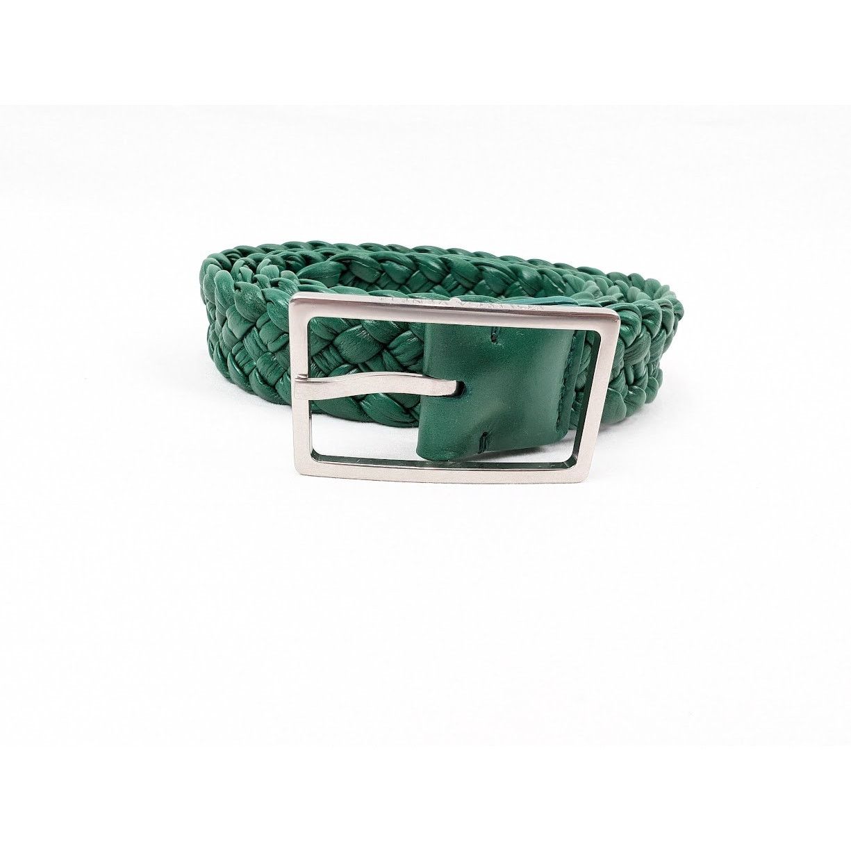 Bottega Veneta o1rshd1 Size: M/ Intreccio Paper Belt in Racing Green/Silver Size ONE SIZE - 3 Thumbnail