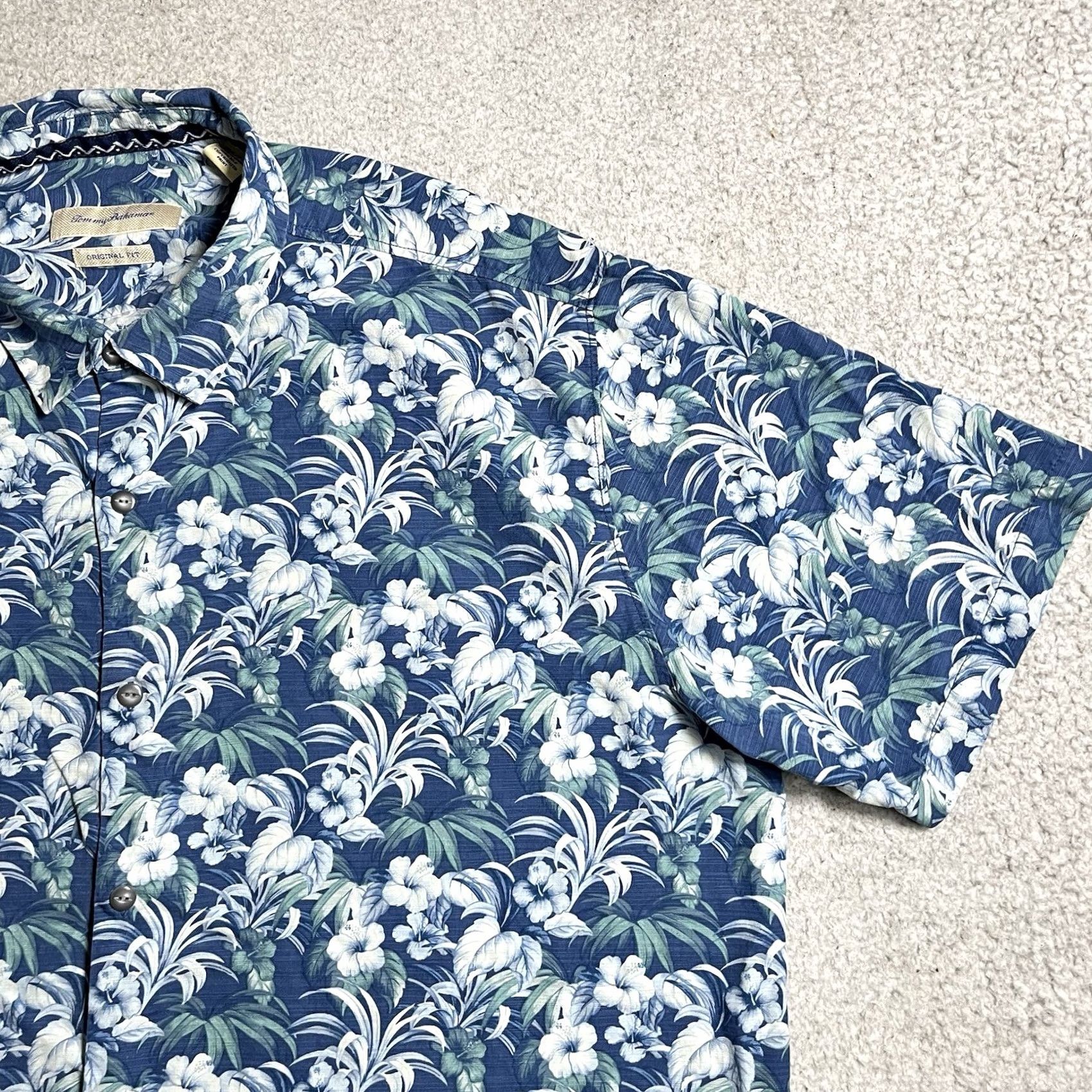 Tommy Bahama Tommy Bahama Shirt Mens 2XL Blue Floral Silk Hawaiian Tropical Camp Beach Aloha Size US XXL / EU 58 / 5 - 3 Thumbnail